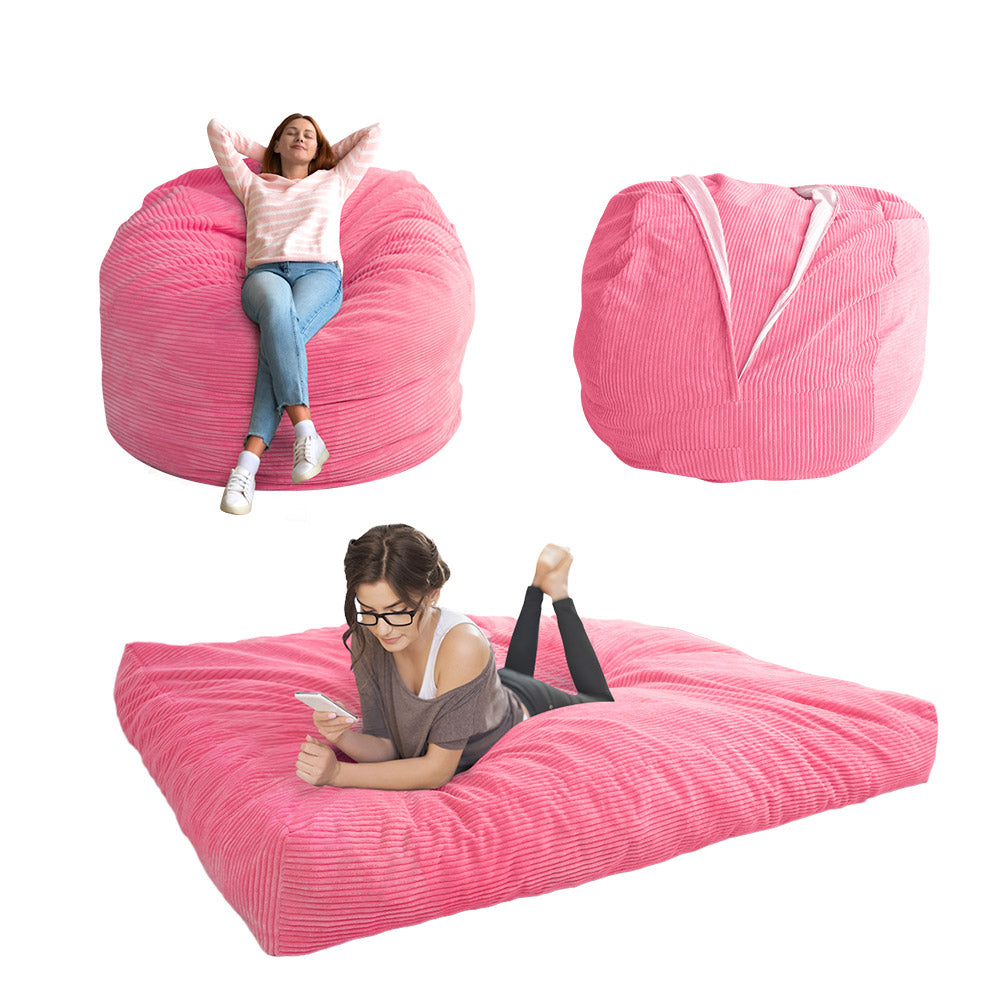 MAXYOYO Giant Bean Bag Bed - Corduroy Convertible Chair & Floor Mattress for Adults | Comfortable Lounge Chair & Guest Bed for Living Room, Bedroom & Dorm