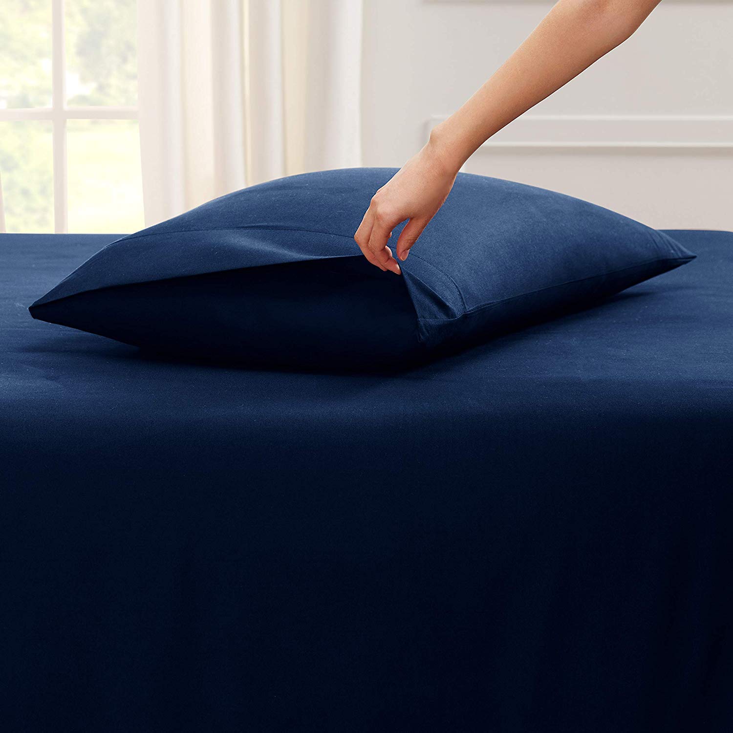 Luxury 1800TC Egyptian Queen Sheet Set - 6pc Blue for Bedroom Comfort