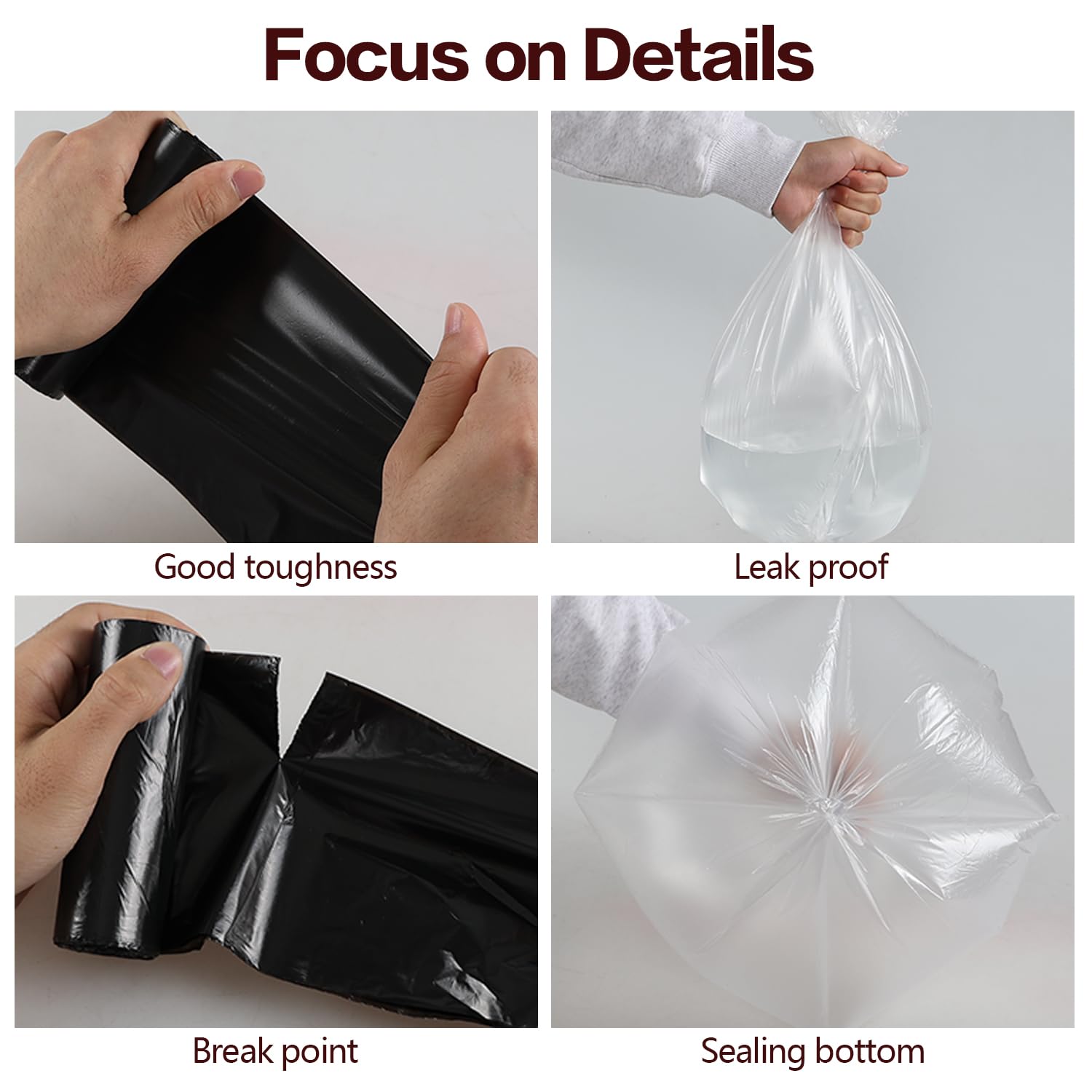 Anbers 1.5 Gallon Small Trash Can Liners - 200 Count Garbage Bags for Bathroom, Office & Kitchen Waste Disposal | Durable & Leak-Proof