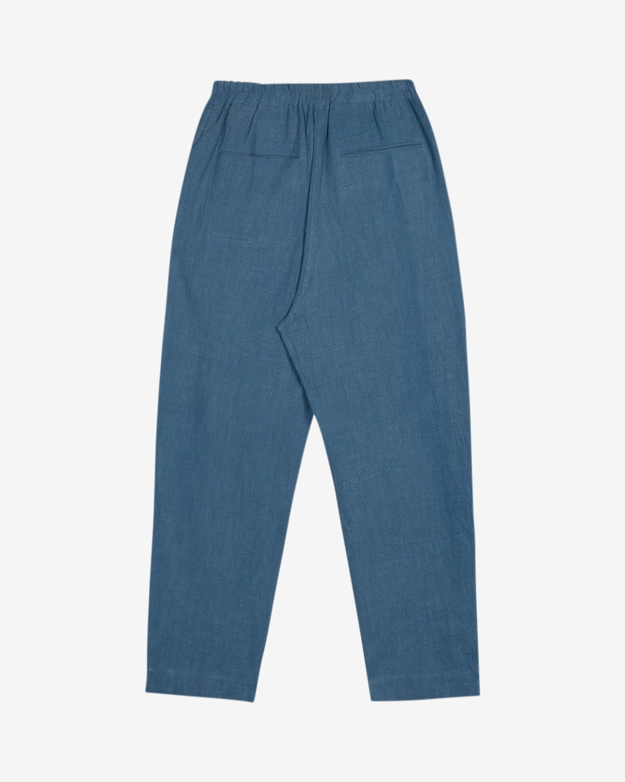 Lowie Women's Cotton Linen Washed Blue Casual Trousers - Comfortable Summer Pants for Travel, Work & Everyday Wear