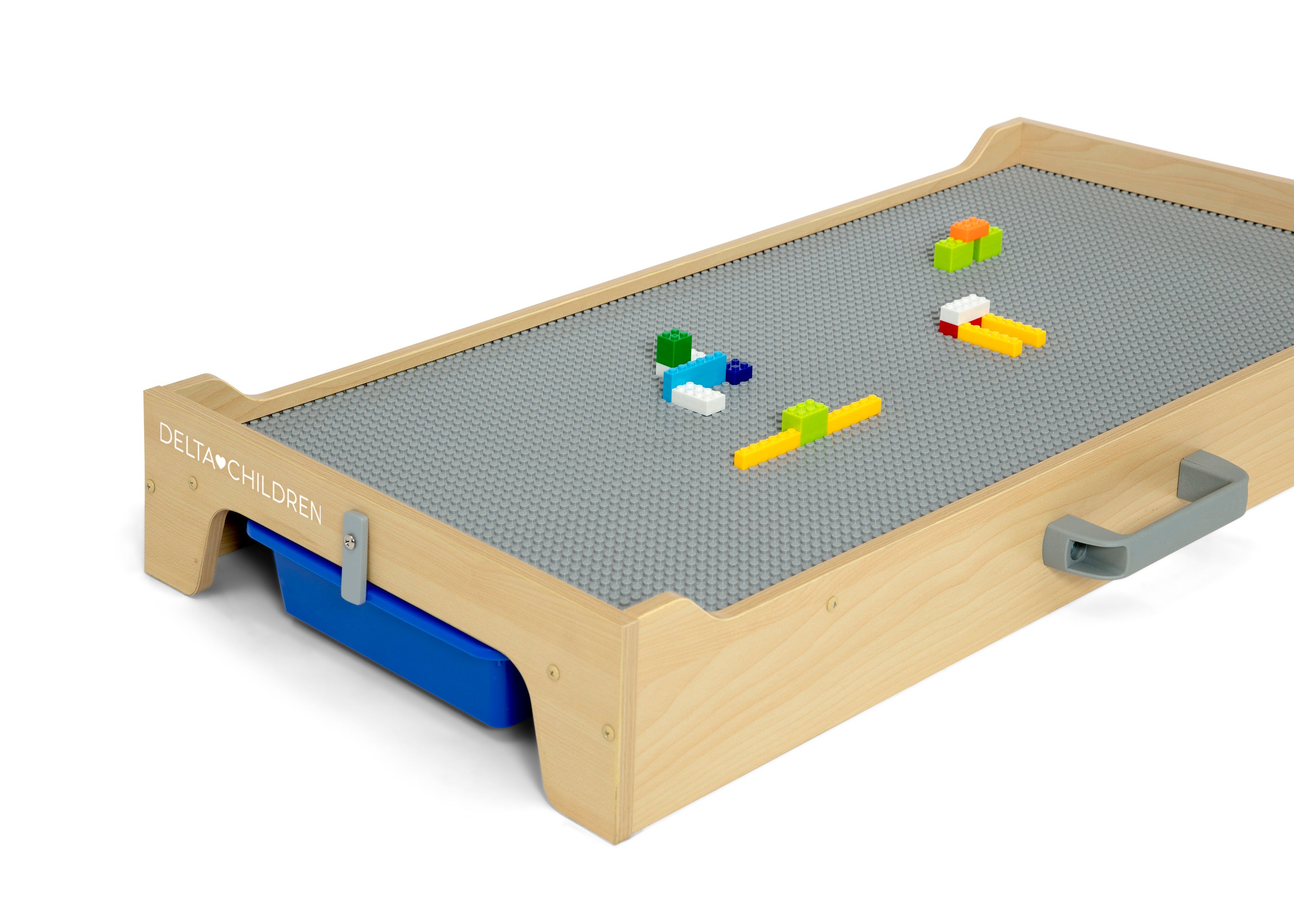 Play N Store Kids Building Bricks Play Table with 100+ Colorful Bricks - STEM Learning Toy for Creative Play, Room Organization & Toddler Activities