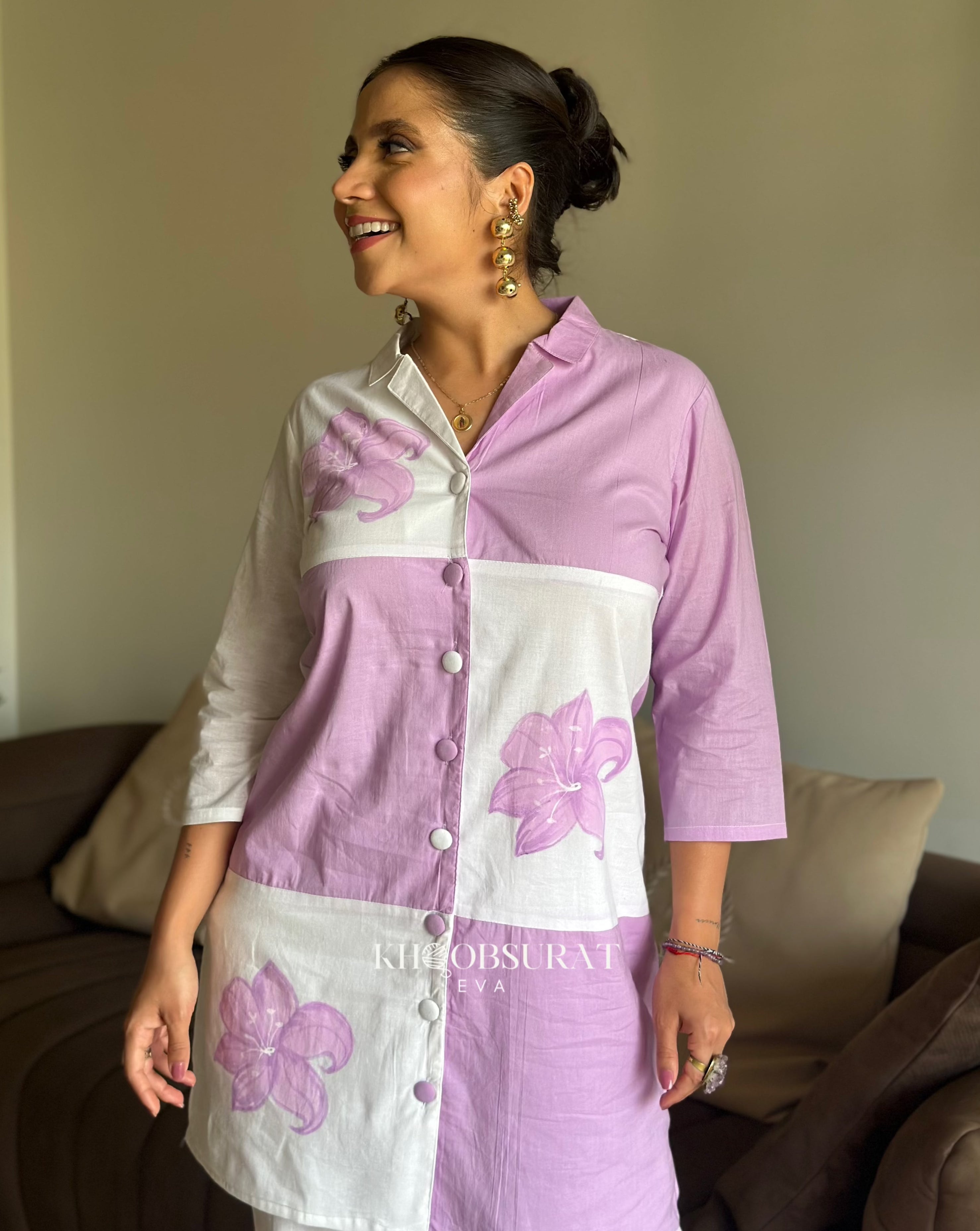 Stylish Purple Summer Co-Ord Set for Women | Trendy Matching Outfit | Perfect for Beach Vacations, Pool Parties & Summer Getaways
