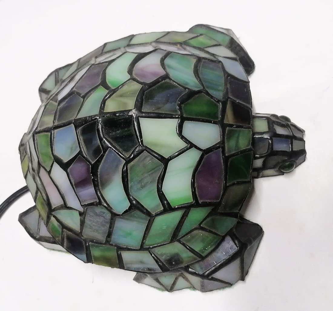 HUIMEIJU Stained Glass Turtle Night Light - Tiffany Style Animal Table Lamp for Kids Room, Nursery, or Home Decor | Perfect for Bedtime, Relaxation & Creating a Cozy Atmosphere