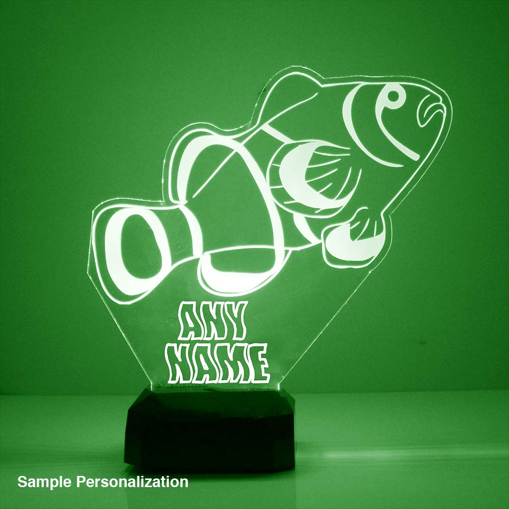 MMS Fish LED Night Light - Personalized Name/Text, 16 Color Remote Control, 4 Light Modes - Custom LED Lamp Sign for Bedroom, Nursery, Kids Room - USB/Battery Powered Gift Idea