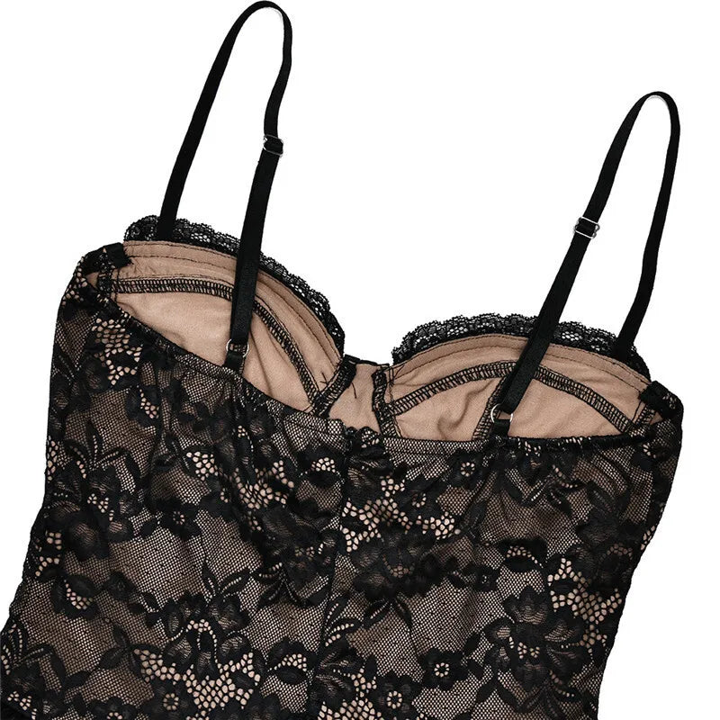 Sexy Black Lace Puffball Mini Dress for Women - Long Flare Sleeve Sheer Club Party Dress with Lace Up & High Waist | Perfect for Night Out, Date Night, and Special Occasions