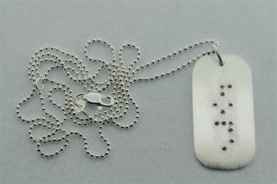 Braille Dog Tag Pendant with 55cm Ball Chain - Personalized Pet ID Tag for Dogs & Cats - Perfect for Pet Safety, Travel & Daily Walks