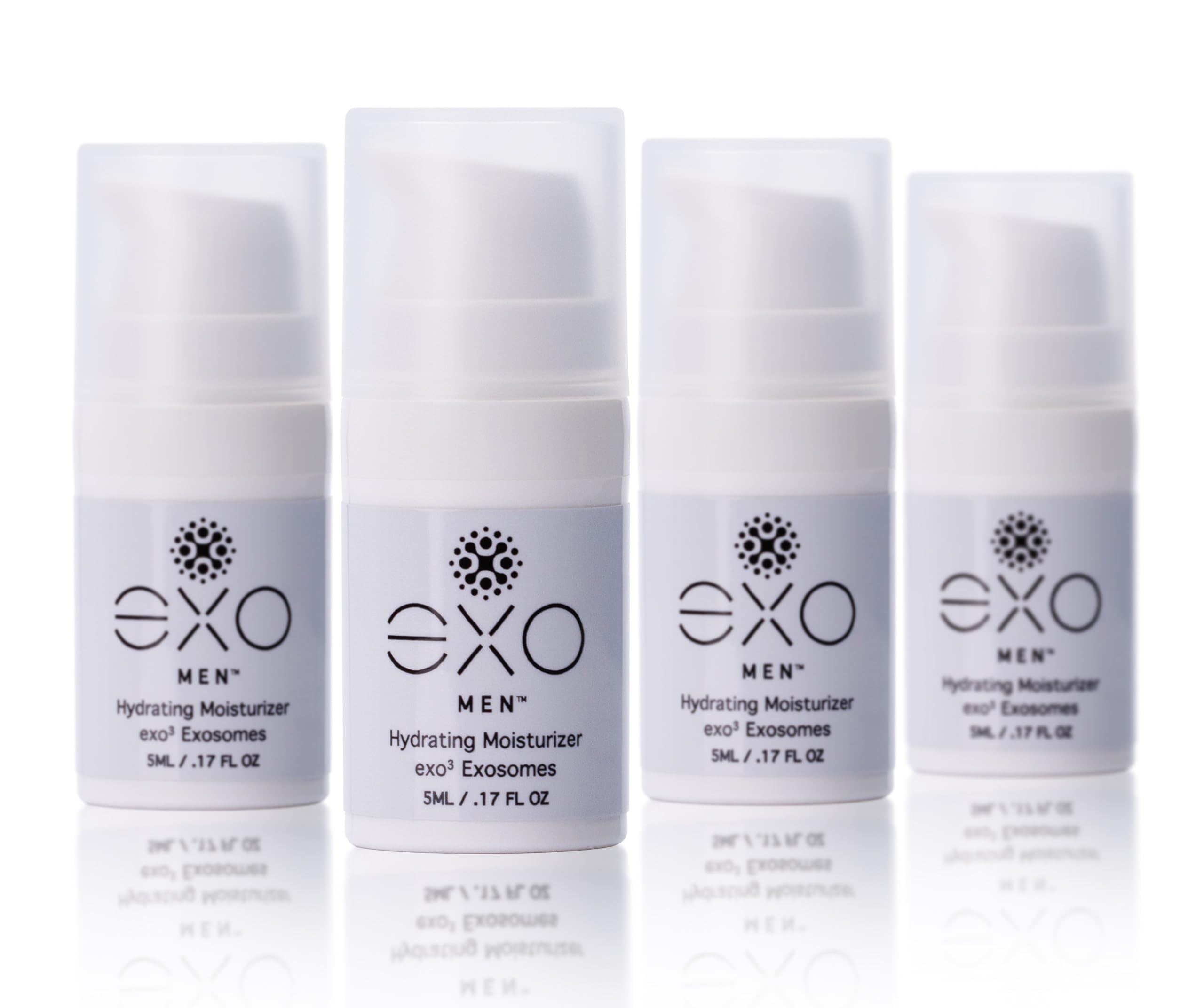 EXO SKIN SIMPLE EXO MEN™ Hydrating Moisturizer for Men - Travel Size 5ml (0.17 fl oz) Pack of 4 - Lightweight Face Cream for Dry Skin, Post-Shave Care & Daily Hydration - Perfect for Gym, Travel & Office Use