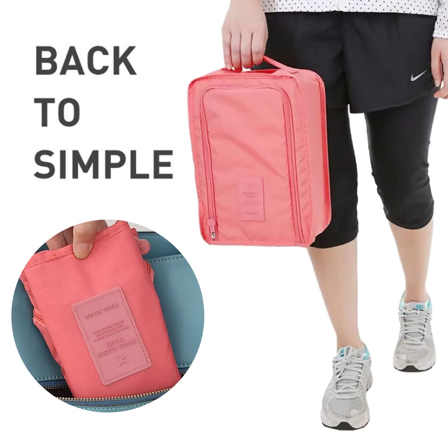 3-Piece Foldable Waterproof Travel Shoe Bag Set - Burgundy/Orange/Pink Shoe Organizer for Packing | Perfect for Air Travel, Gym, Beach & Vacation Essentials