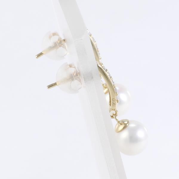 10K Yellow Gold Pearl and Zirconia Stud Earrings for Women - Elegant Jewelry Gift for Birthday, Anniversary & Special Occasions