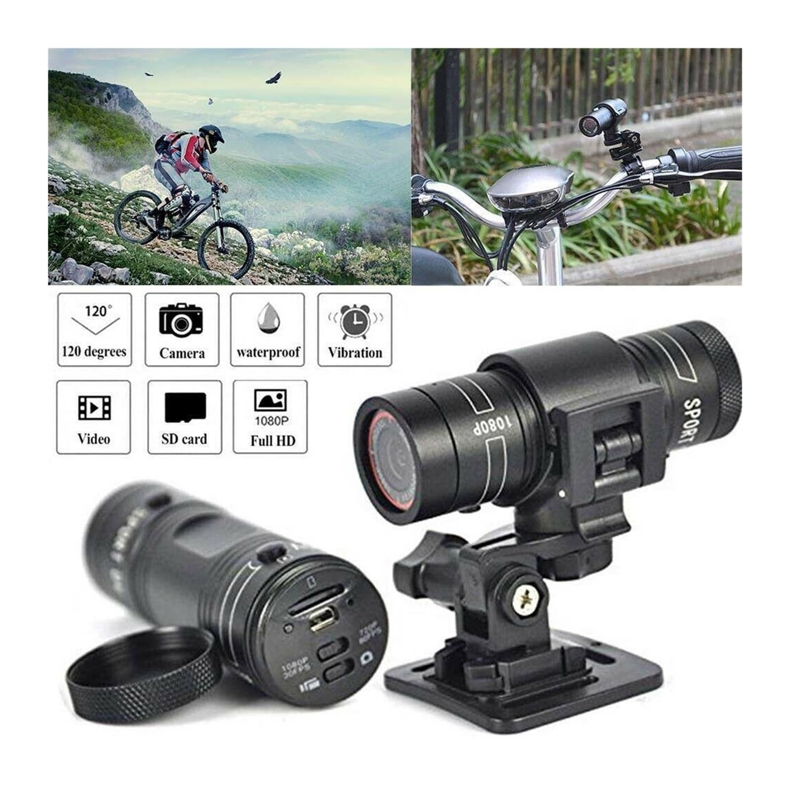 4K HD Waterproof Action Camera - MZZYG Sports Cam for Mountain Biking, Motorcycle Riding, Helmet Mount & Car Dashcam - Adventure & Extreme Sports Video Recording (Camera Only)