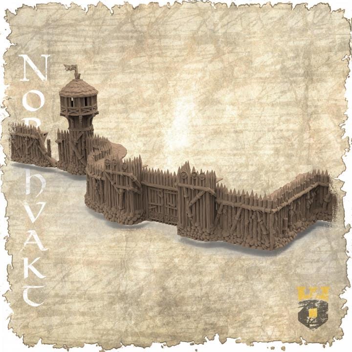 Viking Fortress Set - Medieval Castle Defense Structure for Tabletop RPG & War Games | Perfect for D&D, Historical Battles & Miniature Wargaming