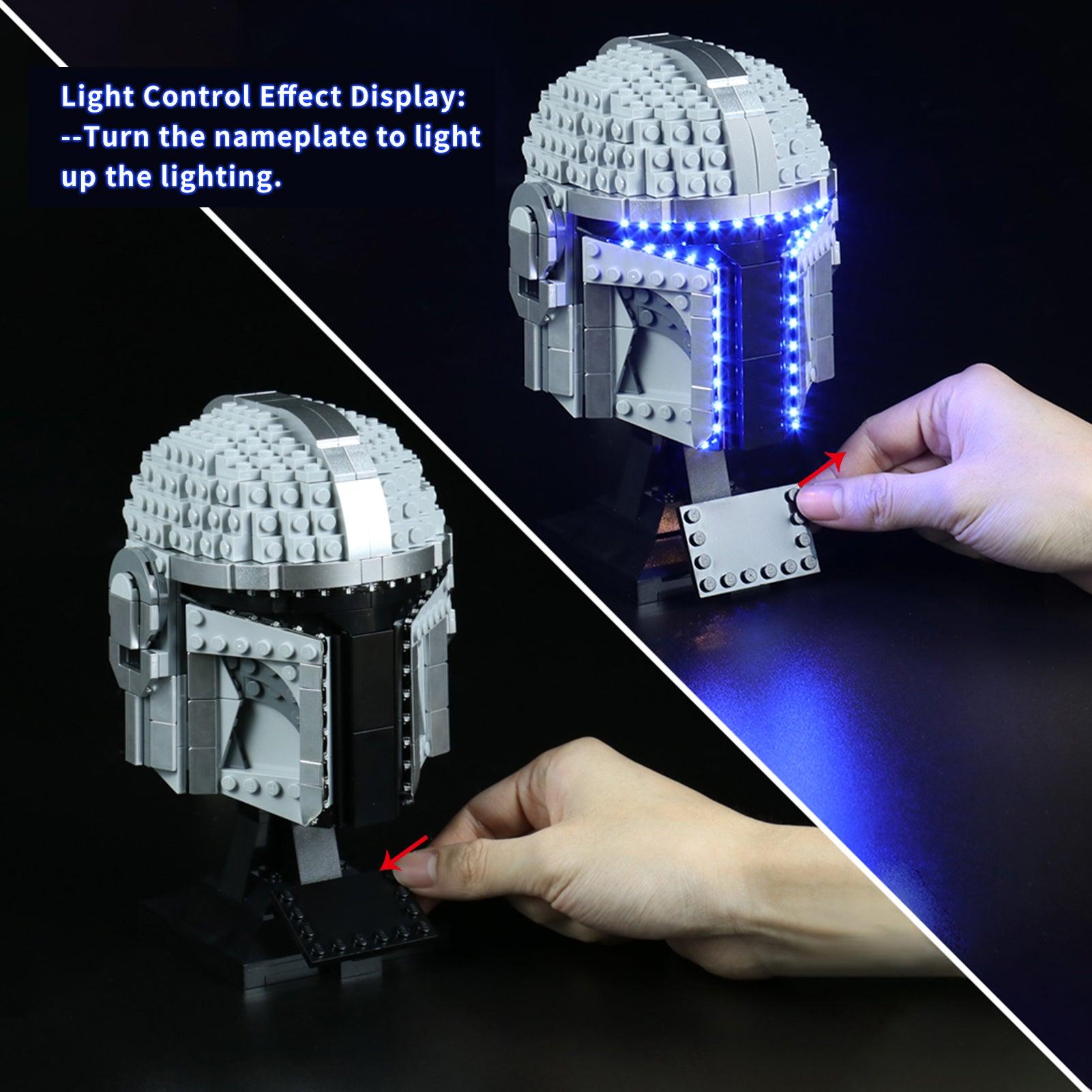 Lego Star Wars Mandalorian Helmet 75328 Light Kit - LED Lighting Set for Display & Collection - Perfect for Home Decor, Cosplay & Star Wars Fans
