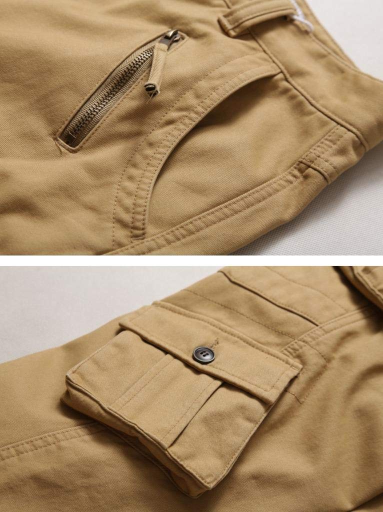 AKARMY Men's Fleece Lined Hiking Pants - Waterproof Outdoor Cargo Pants for Hiking, Skiing & Work with 8 Pockets - Winter Thermal Base Layer for Cold Weather Activities