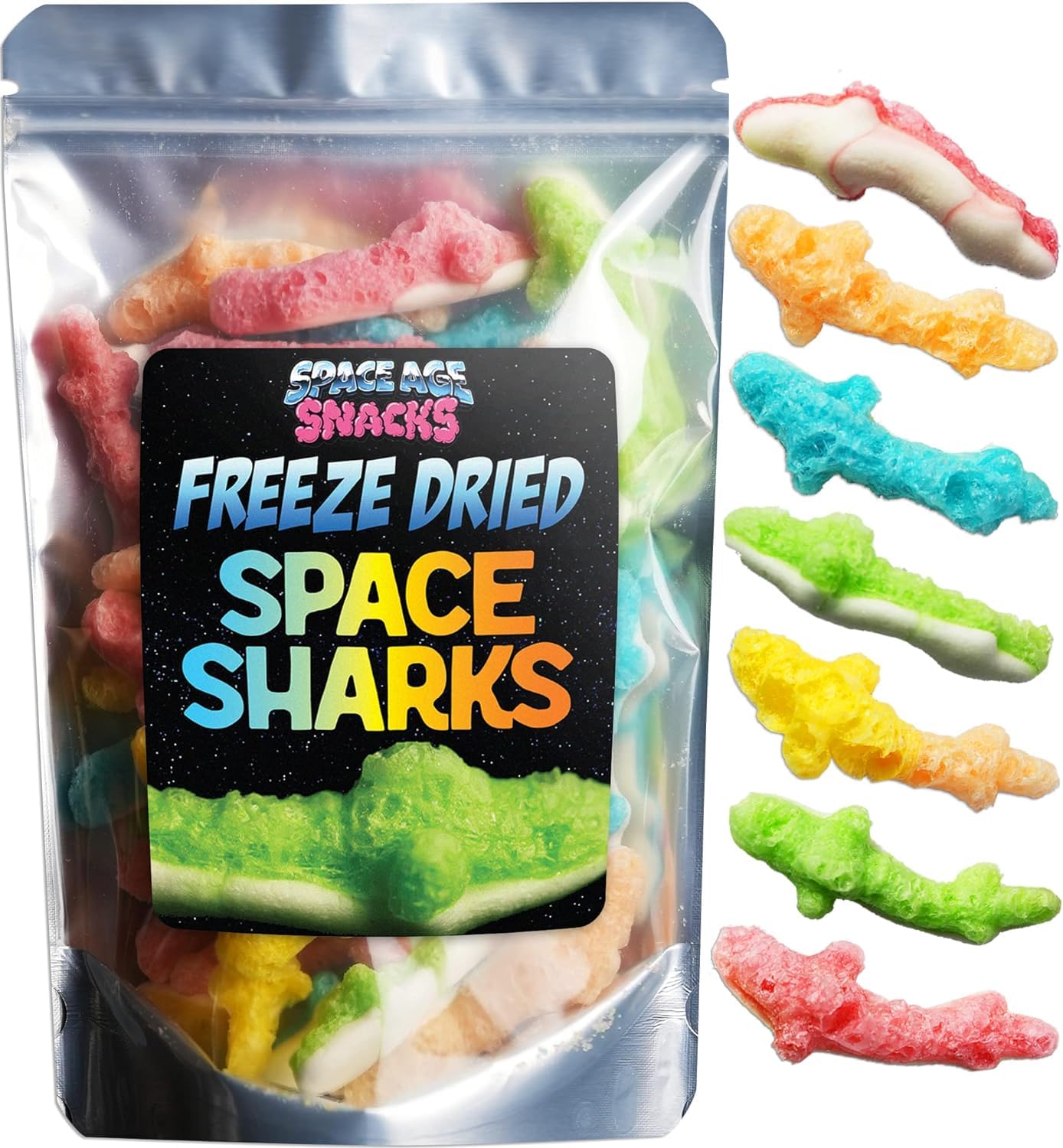 Freeze Dried Gummy Sharks Candy - Premium 3oz Snack for All Ages - Perfect for Parties & Gifts
