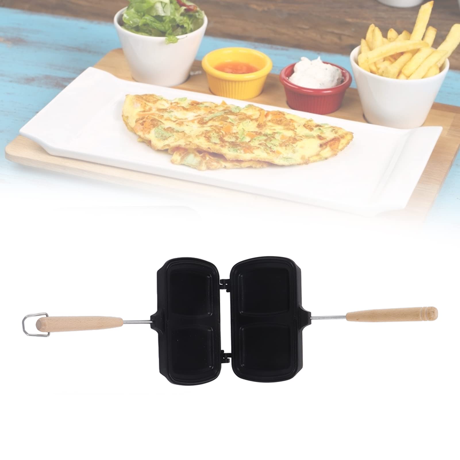Nonstick Double-Sided Sandwich Panini Maker - Portable Aluminum Flip Pan for Eggs & Breakfast Sandwiches | Perfect for Home Kitchen, Camping & Quick Meals