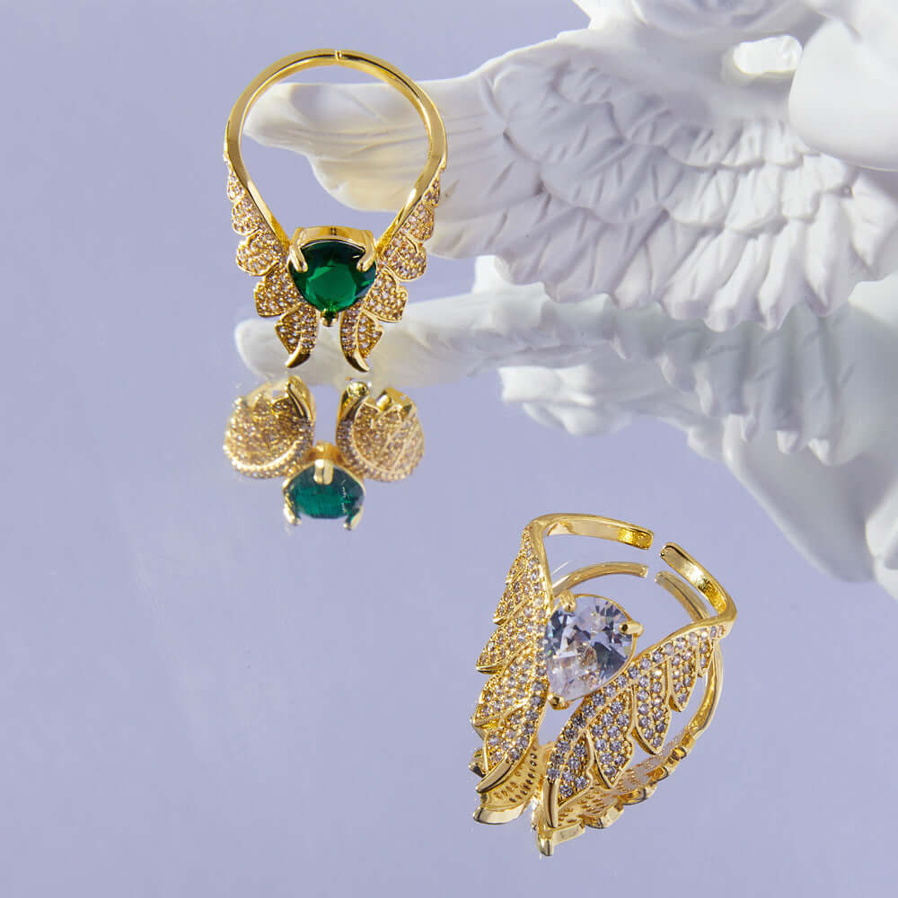 Exaggerated Angel Wing Butterfly Open Ring - Elegant Fashion Jewelry for Women | Perfect for Parties, Weddings & Everyday Wear | A867