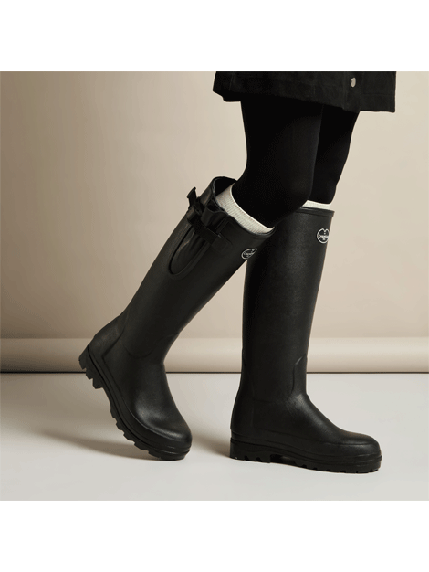 Le Chameau Vierzonord Noir - Premium Men's Rubber Boots for Hunting, Fishing & Outdoor Adventures - Waterproof & Durable for All-Weather Use