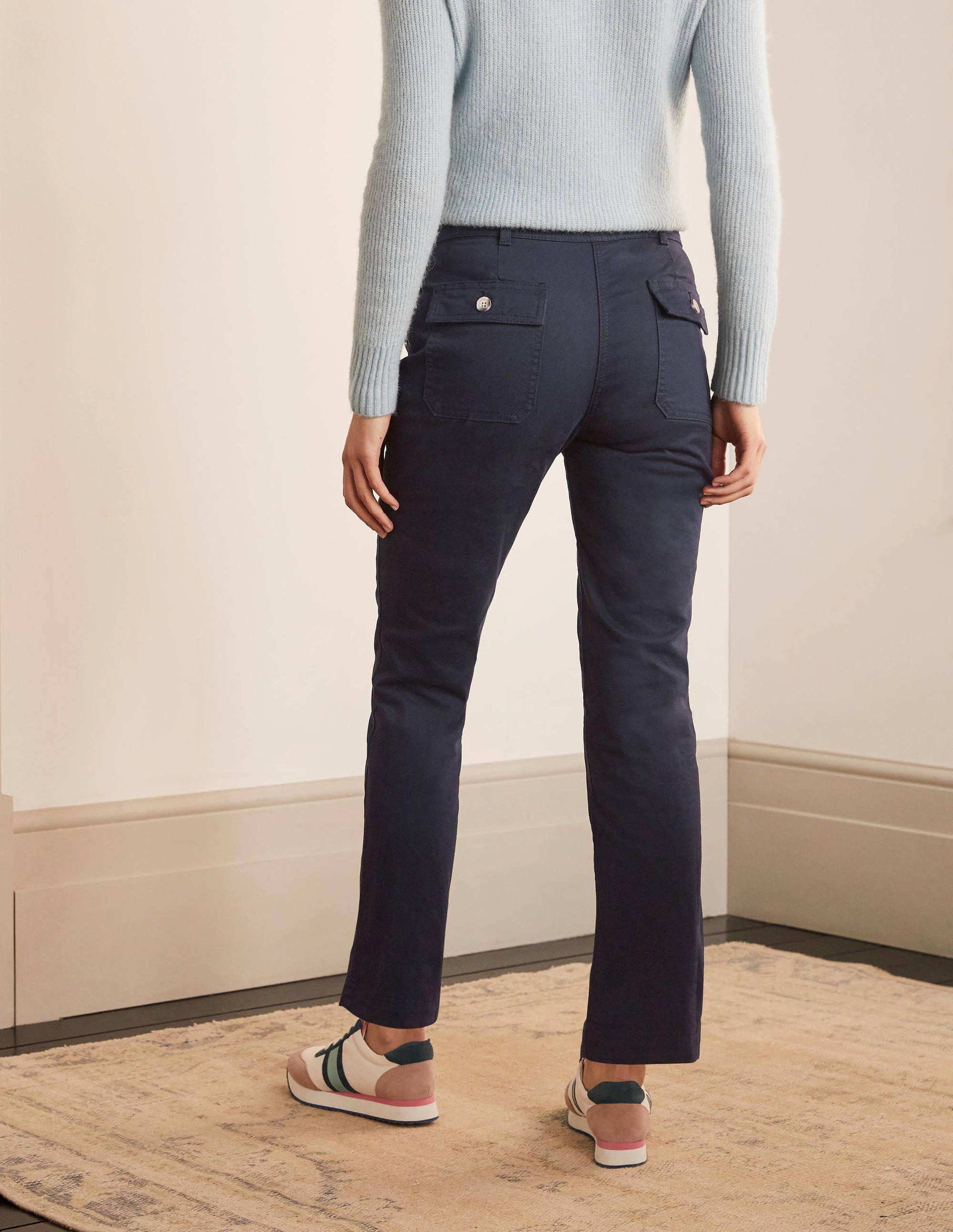 Abingdon Men's Navy Blue Casual Pants - Comfortable Slim Fit Chinos for Work, Travel & Everyday Wear