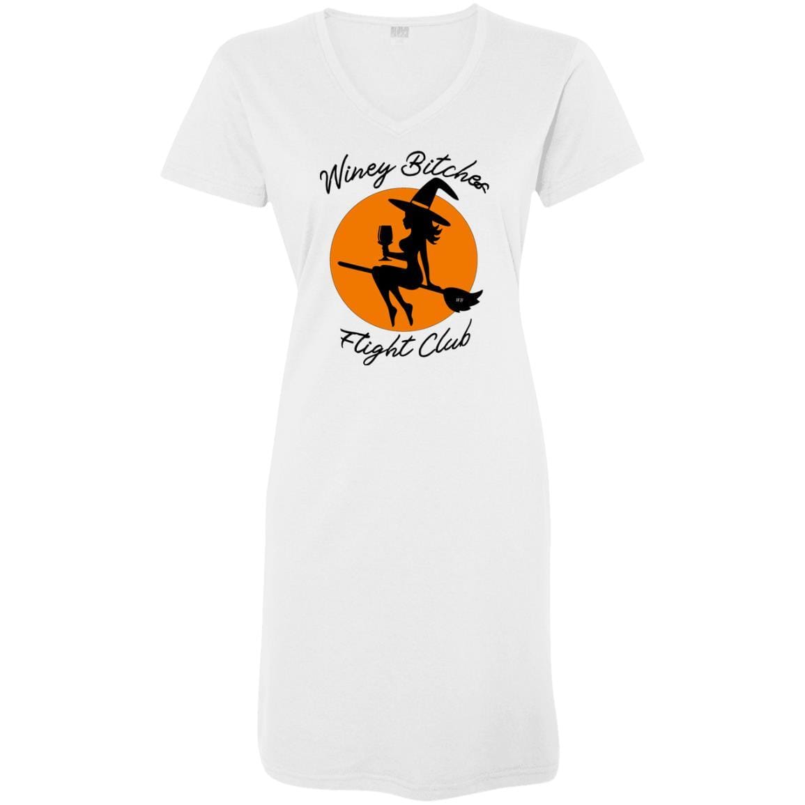 WineyBitches.Co Flight Club Ladies' V-Neck Jersey Cover Up - Soft Beach Dress for Women, Perfect for Pool Parties, Vacations & Summer Outings