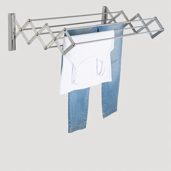 Smart Platinum Clothes Drying Rack - Adjustable Size for Laundry Room, Balcony & Small Spaces - Foldable & Space Saving Design
