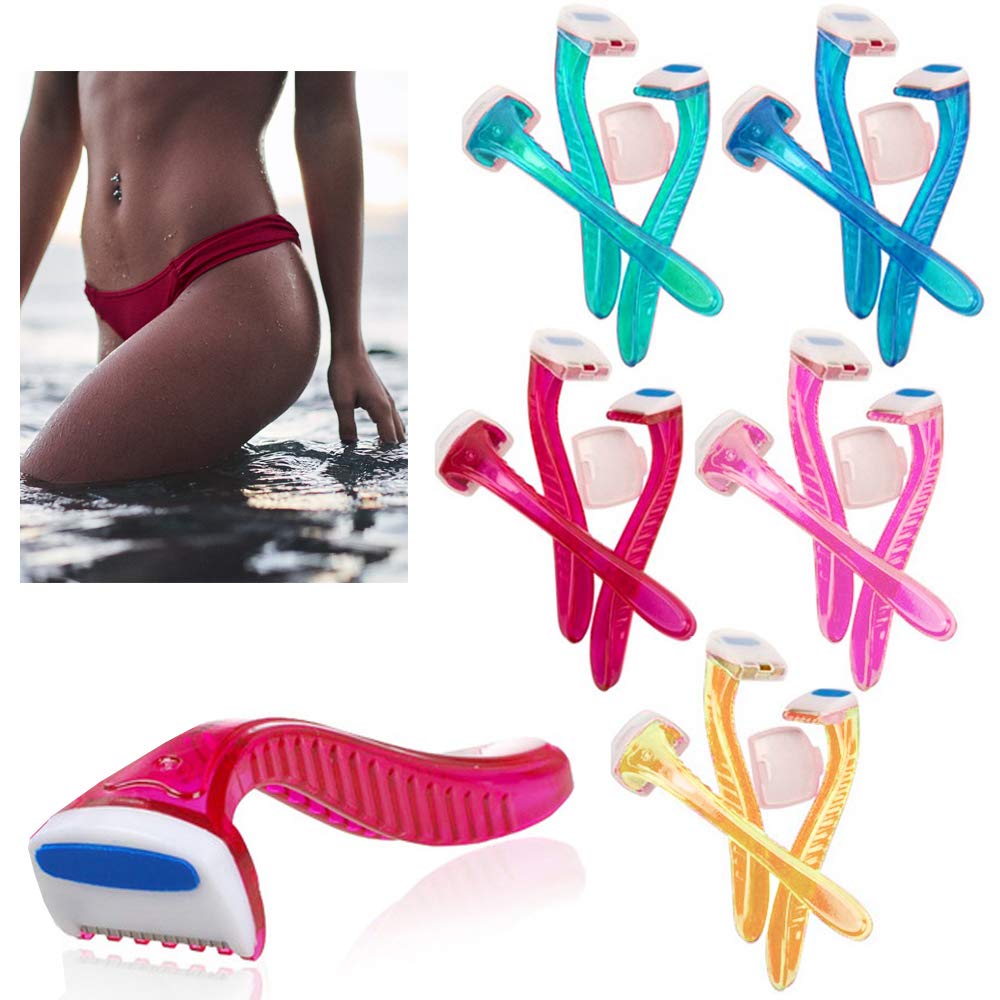 6 Pack Women's Bikini Line Razors - Brazilian Hair Shaver & Trimmer for Legs, Arms & Body - Smooth Shaving for Beach, Pool & Summer Outfits