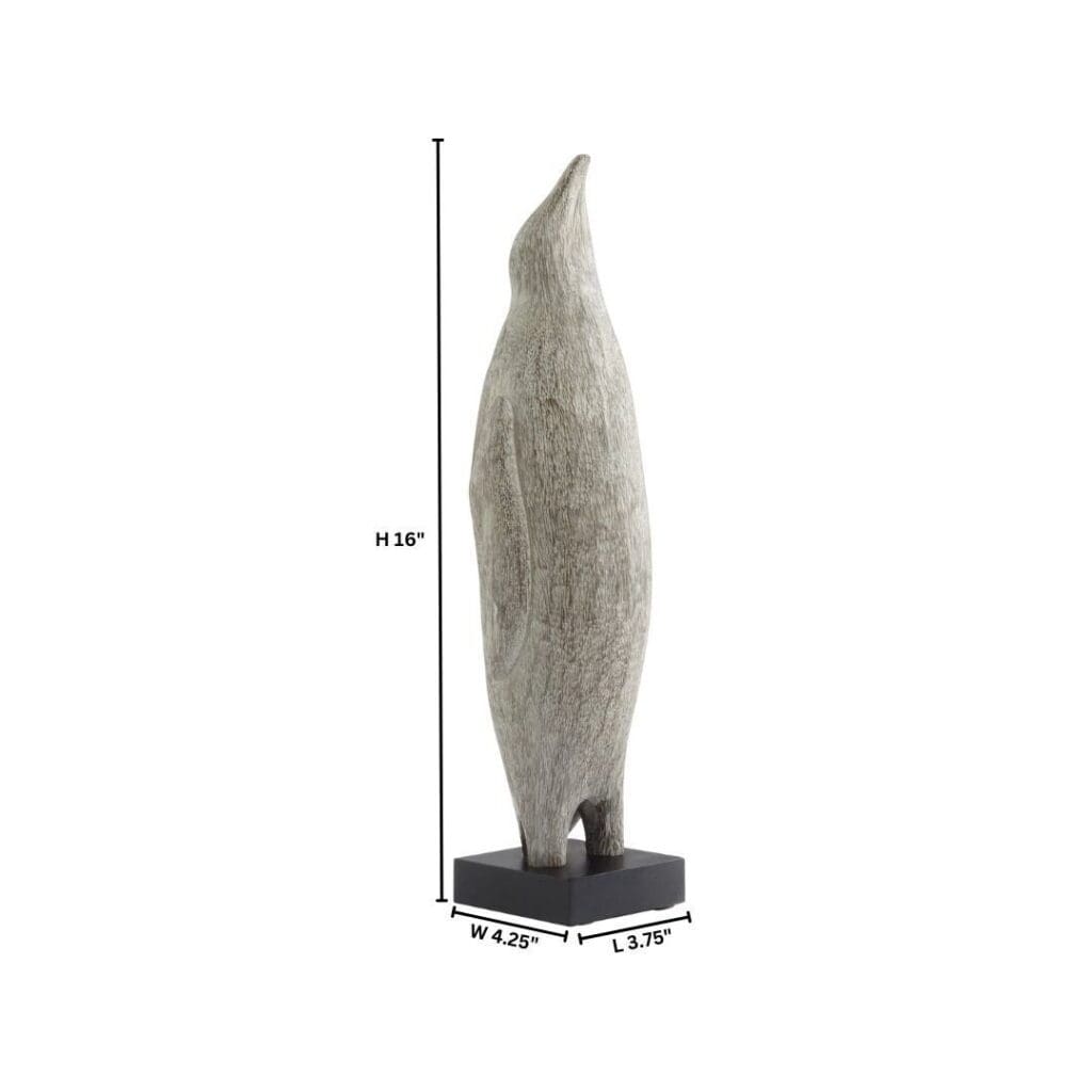 Cyan Design 11639 Grey Patina Penguin Sculpture - Small Decorative Figurine for Home, Office & Gift Giving
