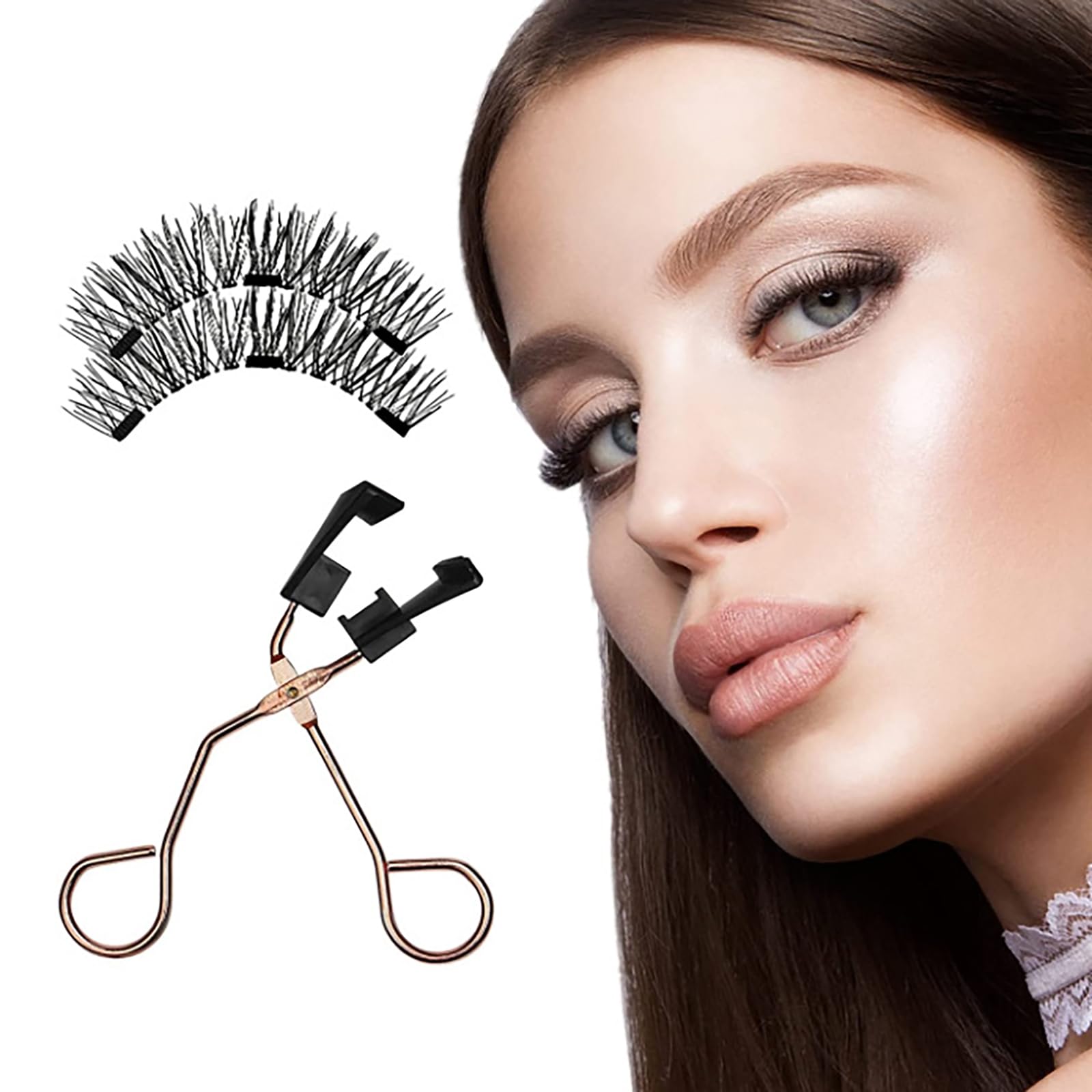 Pure Vie Magnetic Eyelashes Kit - 5 Pairs 3D Half False Lashes, Natural Cat Eye Mascara Effect, Professional Individual Lash Extensions for Women & Teens | Perfect for Parties, Weddings & Daily Makeup