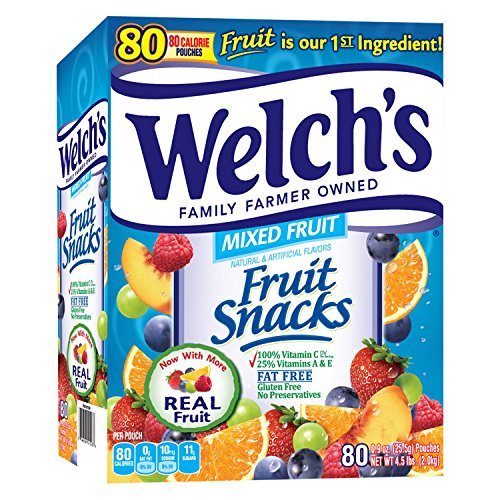 Welch's Mixed Fruit Snacks - 80 Count (Pack of 2) | Healthy Gluten-Free Snack for Kids & Adults | Perfect for Lunchboxes, Road Trips & Office Snacking