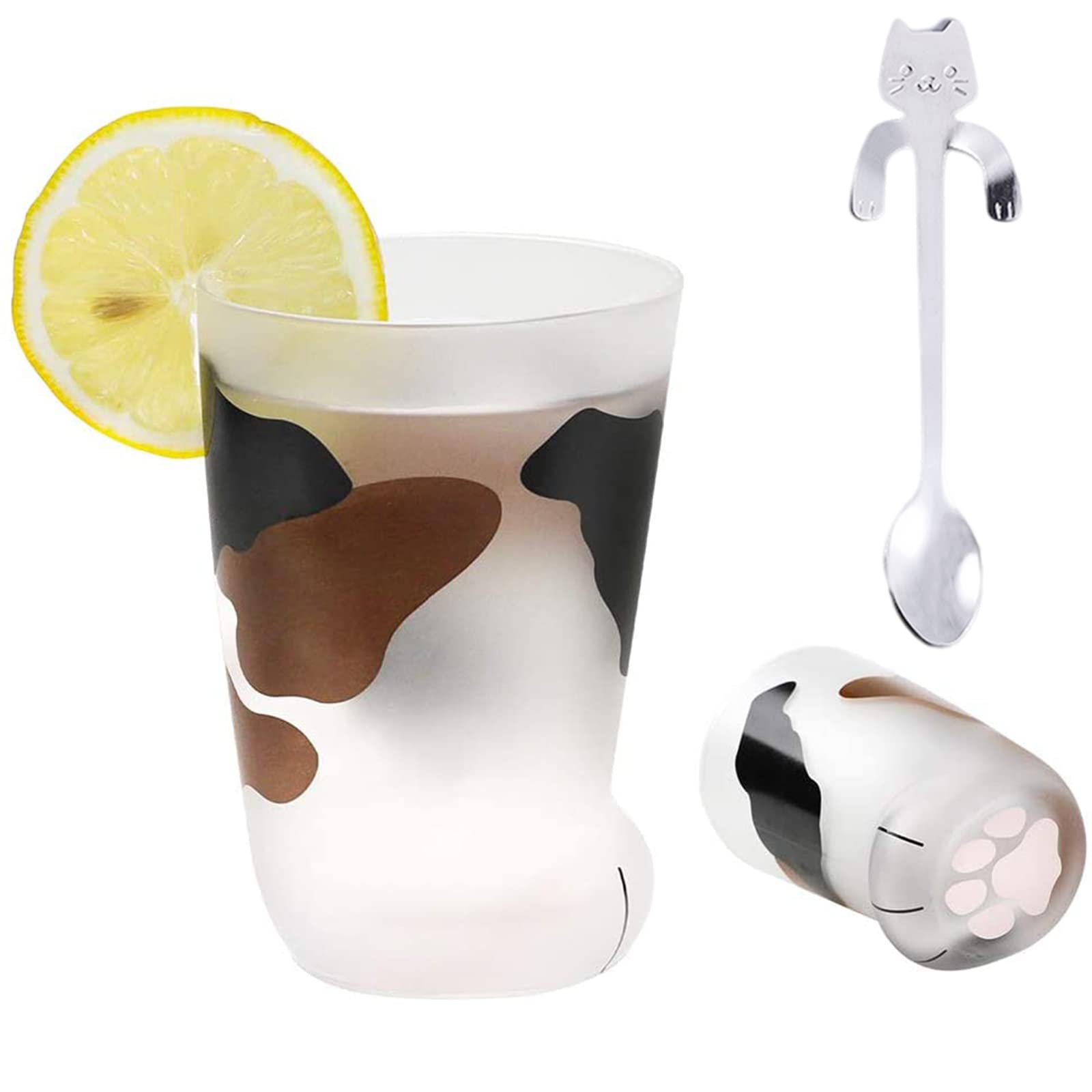 Novelty Cat Claw Cup - Cute Cat Paw Frosted Glass Mug for Milk, Coffee & Tea | Valentine's Day Gift for Couples, Kids Breakfast Cup | Durable Household Drinking Glasses for Men & Women | Perfect for Coffee Shops, Home Use & Gifts