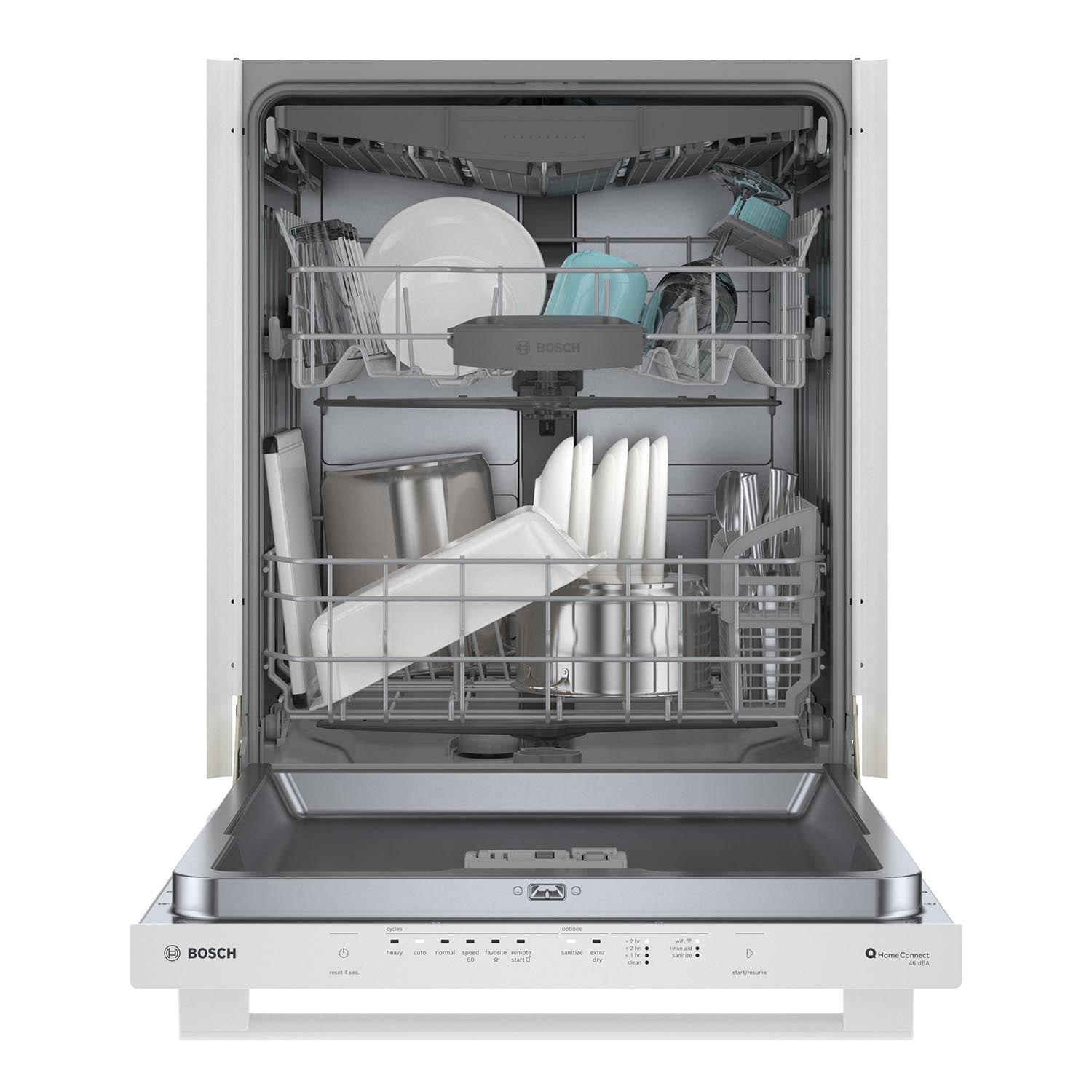 Bosch 24 Inch Smart Dishwasher with Home Connect - Stainless Steel Interior, Third Rack & Quiet Operation (SHX5AEM2N) - Perfect for Modern Kitchens & Large Families