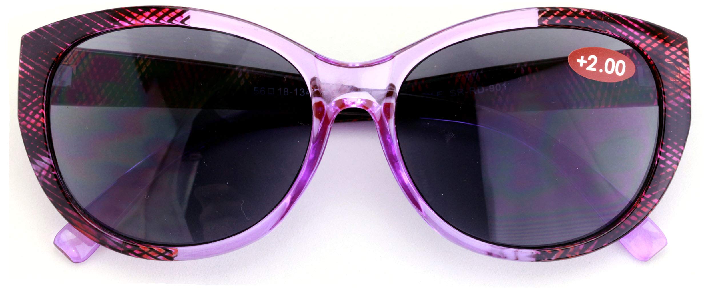 Women's Vintage Cateye Sunglasses with Reading Lenses - Translucent Carbon Frame, Oval & Jackie O Style - Perfect for Outdoor Reading, Gardening, and Beach Activities
