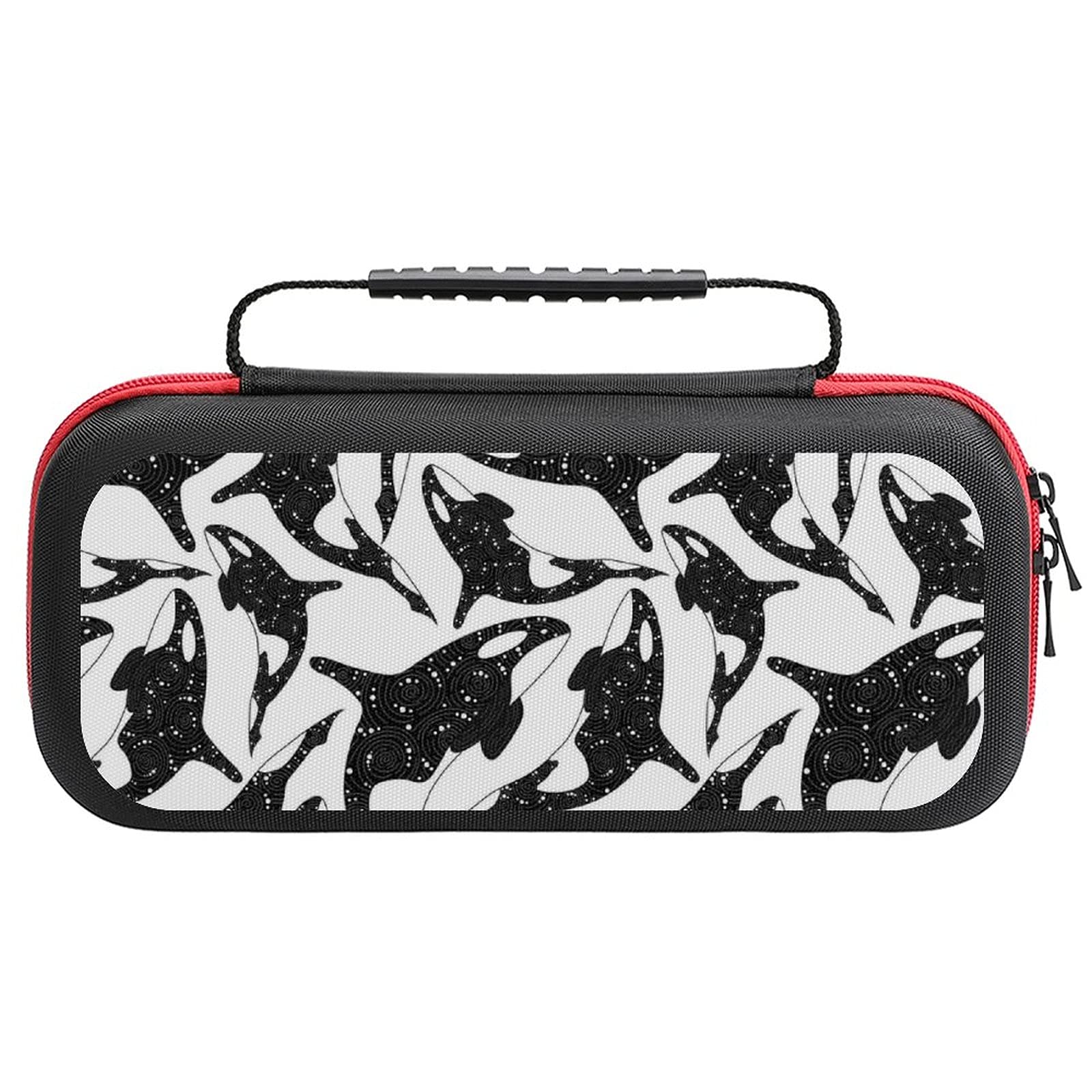 Killer Whale Art Printed Carrying Case for Nintendo Switch Lite - Waterproof Storage Bag with Accessories Pouch | Portable Travel Protection for Gaming Console & Controllers