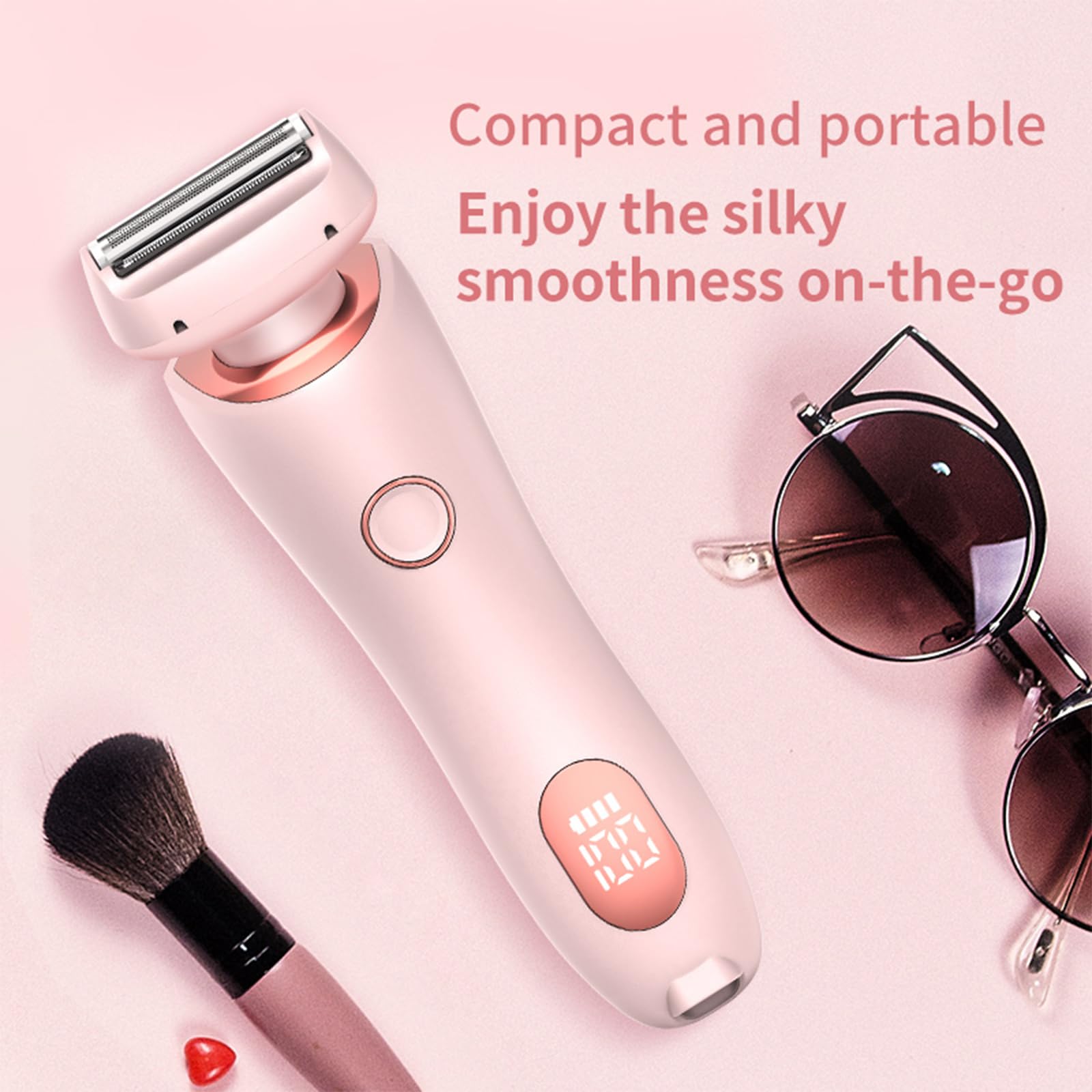Solys Women's Electric Razor - 2-in-1 Rechargeable Shaver for Sensitive Skin & Bikini Area - Painless Hair Removal for Legs, Arms & Private Parts (Blue) | Perfect for Travel, Gym & Everyday Use