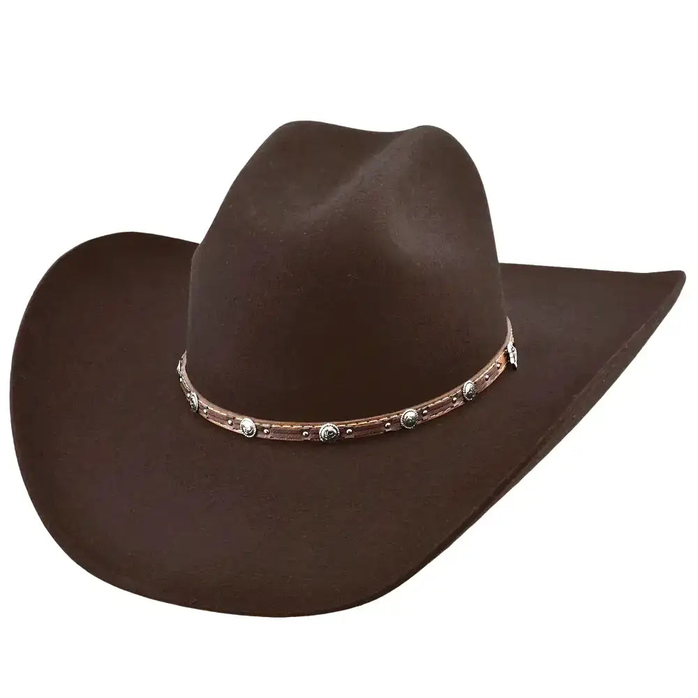 Justin Buster 2-Pack Wool Felt Cowboy Hats for Men - Western Style Rancher Hat for Outdoor, Rodeo, and Country Music Events