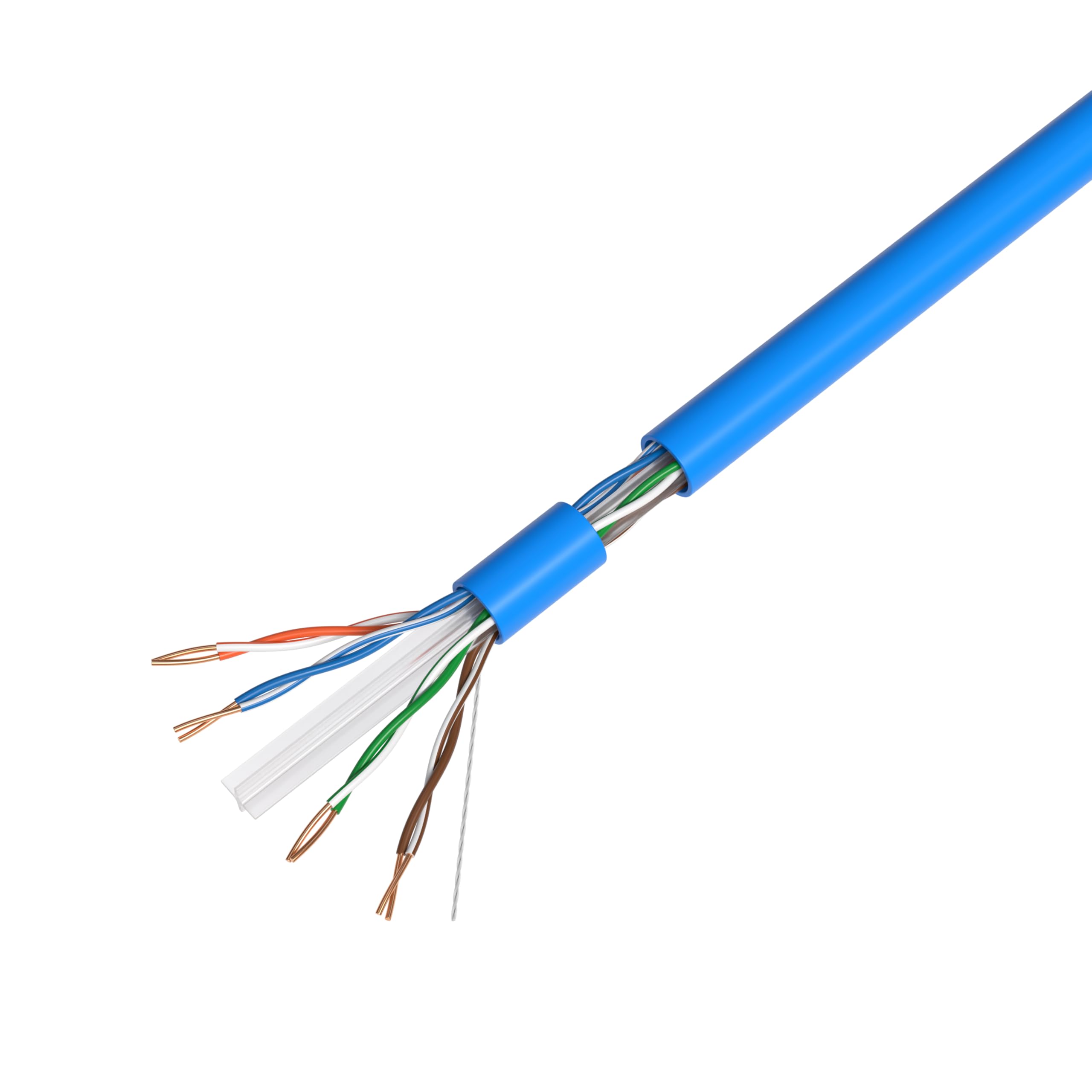 1000ft CMP CAT6 Ethernet Cable - Plenum Rated, 550Mhz, 23AWG Solid UTP Network Cable with RJ45 Connectors | Bulk Blue LAN Wire for Office Networking, Data Centers & Home Internet Setup (CCA Copper Clad Aluminum)