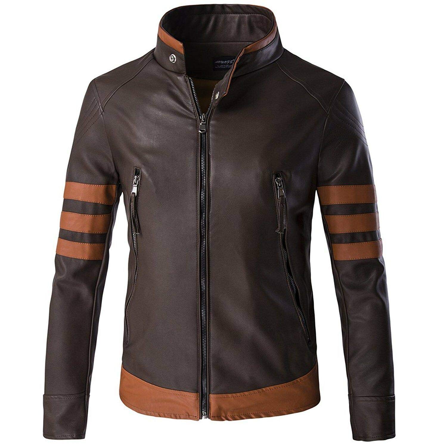 Men's X-Men Wolverine Superhero Cafe Racer Motorcycle Jacket - Genuine Leather Slim Fit Biker Jacket for Riding & Cosplay | Perfect for Halloween, Comic Con & Motorcycle Enthusiasts
