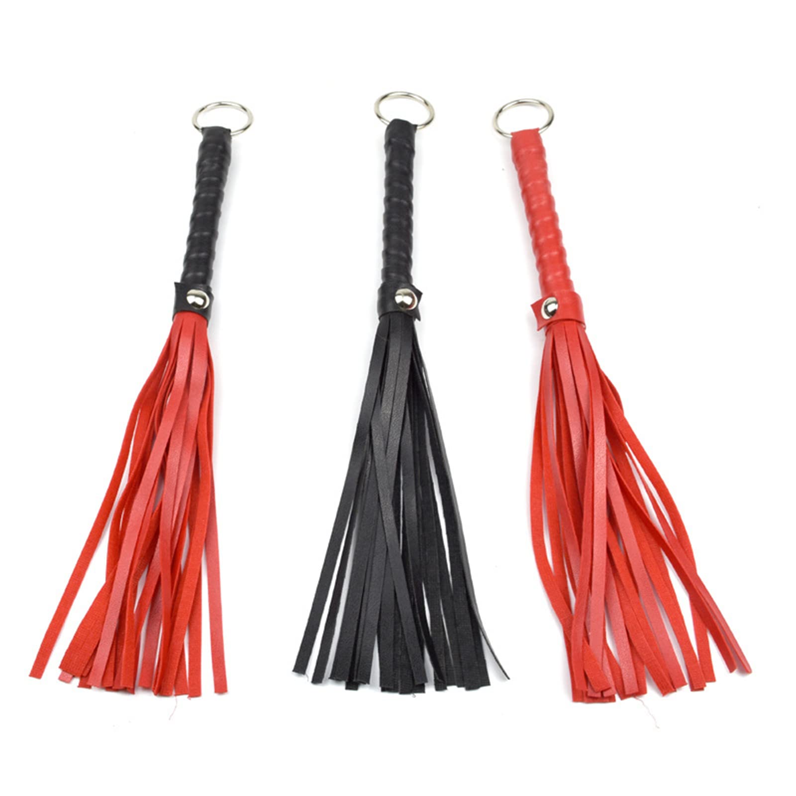 Premium Unisex BDSM Whip - Black Leather Small Flogger for Couples, Sensual Play & Spanking - Perfect for Roleplay, Bondage & Adult Intimacy