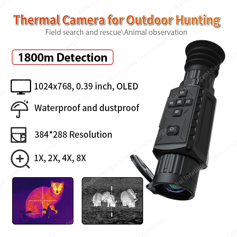 TR43 35 Handheld Thermal Imaging Monocular Scope - High Resolution Thermal Sight for Hunting Wild Boar, Wolf & Rabbit - Perfect for Night Vision, Wildlife Observation & Outdoor Adventures