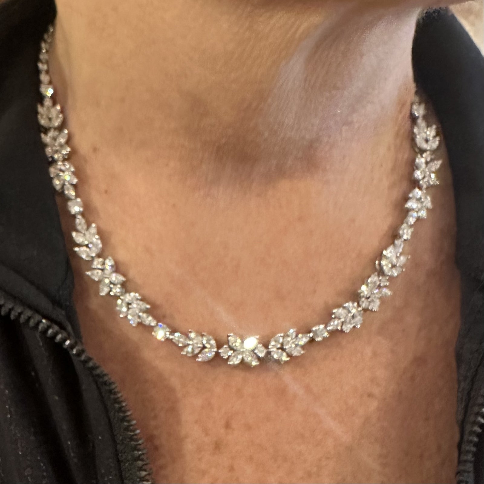 Tiffany & Co Victoria Platinum 15.92 Carat Diamond Mixed Cluster Necklace - Elegant Jewelry for Weddings, Anniversaries & Special Occasions