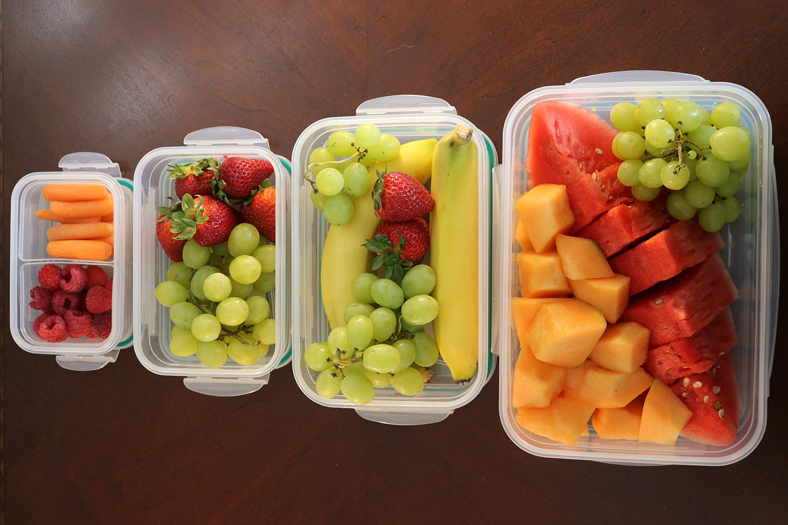 PlastArt 10-Piece Clear Rectangle Food Storage Container Set | BPA-Free Plastic Meal Prep Containers with Lids | Perfect for Kitchen Organization, Lunch Packing & Leftovers Storage