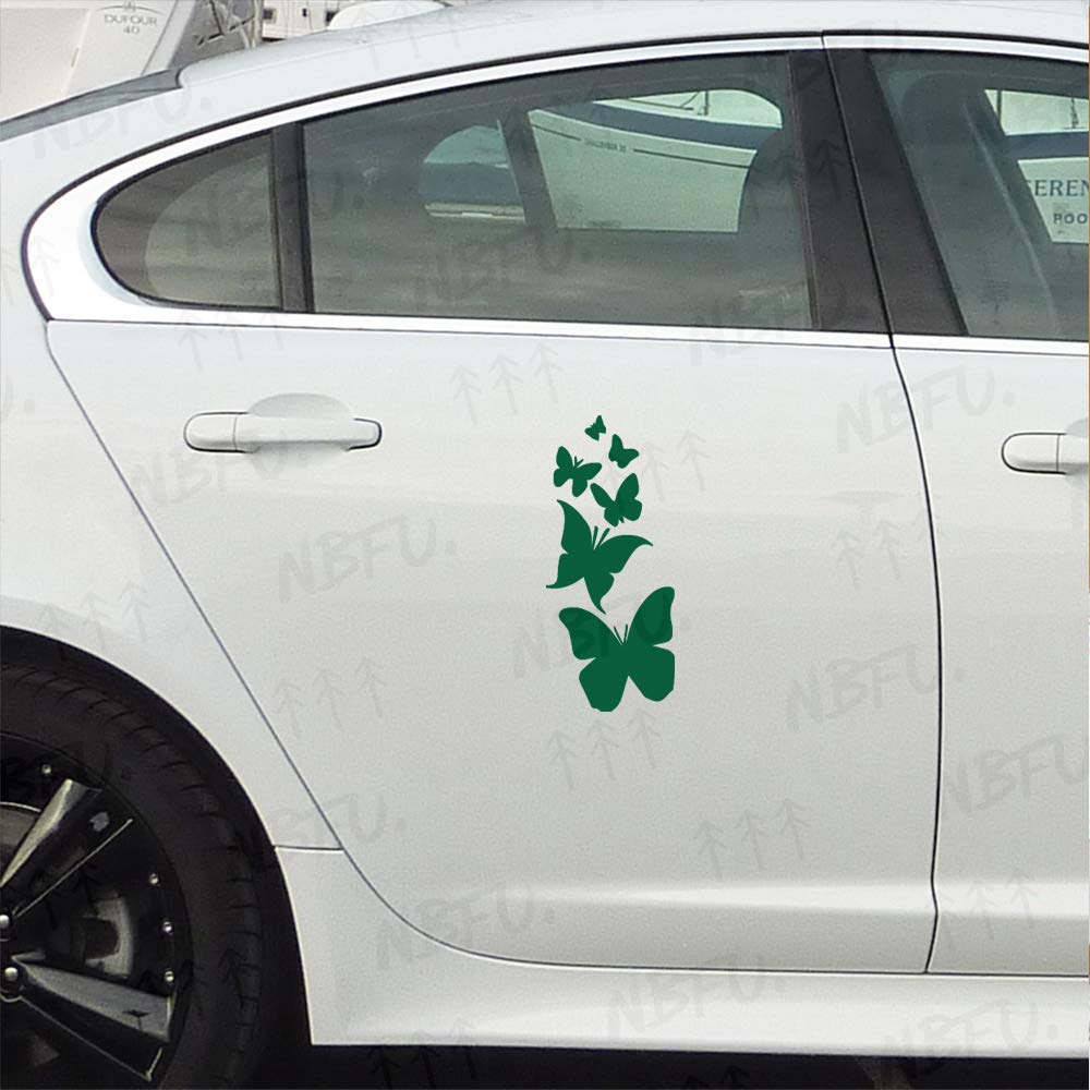 Premium Waterproof Vinyl Butterfly Decal Stickers (Set of 2, Green) - Laptop, Phone, Helmet, Car Window, Mug, Wall Decor - Ideal for Home, Office & Personal Accessories Customization