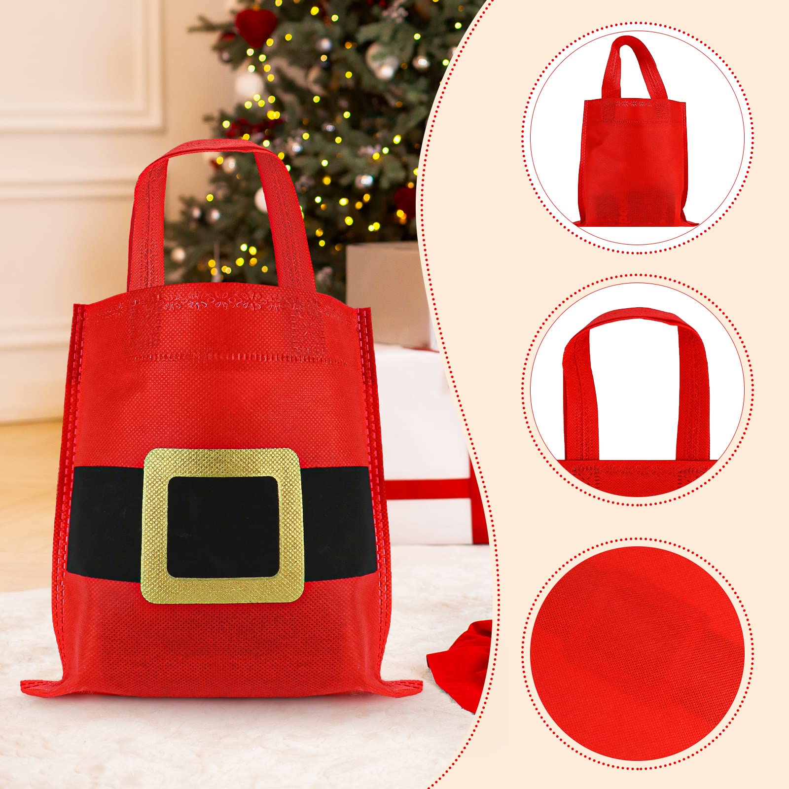 20Pcs Christmas Gift Bags with Santa Claus Design - Holiday Party Favor Bags for Candy, Treats & Goodies - Perfect for Xmas Parties, School Events & New Year Celebrations
