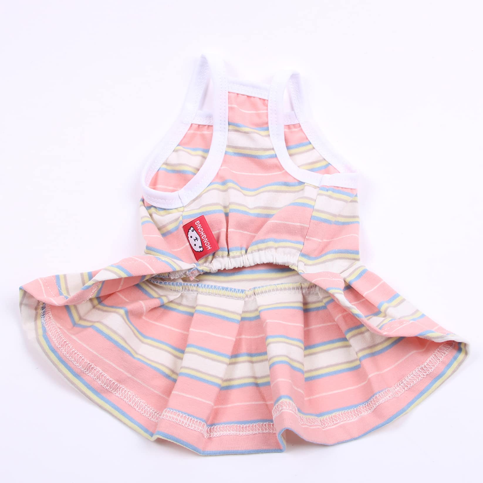 Stylish Striped Cotton Pet Dress for Small Cats & Dogs - Soft Sling Vest Puppy Skirt for Spring & Summer | Perfect for Outdoor Walks, Photo Shoots & Special Occasions