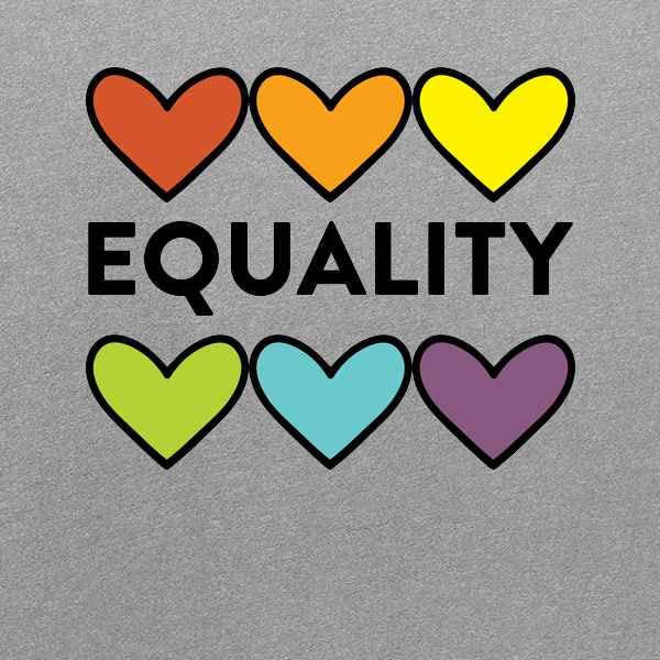 Pop Threads Equality Hearts LGBTQIA Pride Rights Graphic T-Shirt for Men - Casual Wear, Pride Events & LGBTQ Support
