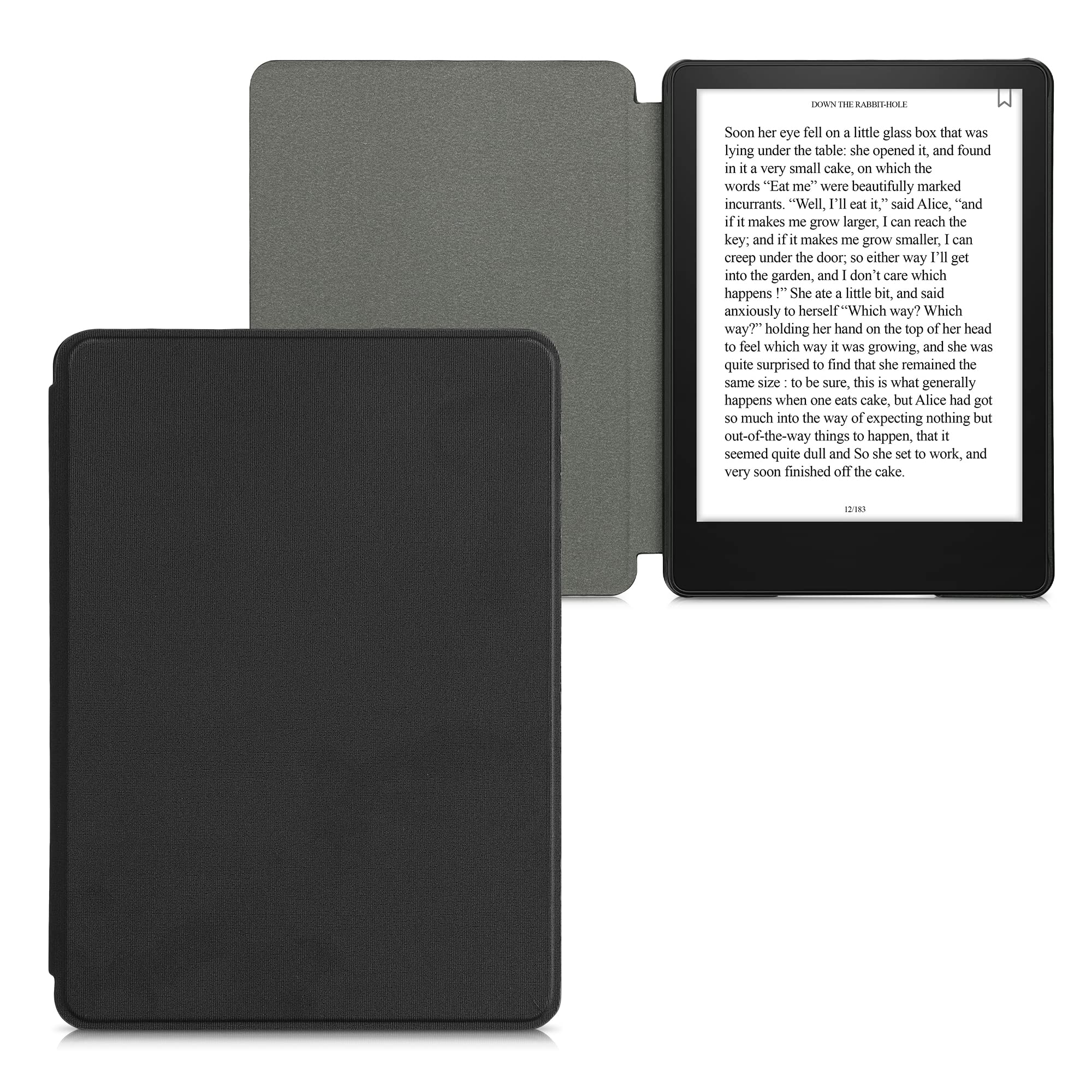 kwmobile Protective Case for Amazon Kindle Paperwhite 11th Generation (2021) - Neoprene Flip Cover with Magnetic Closure - Black - Perfect for Reading, Travel & Daily Use