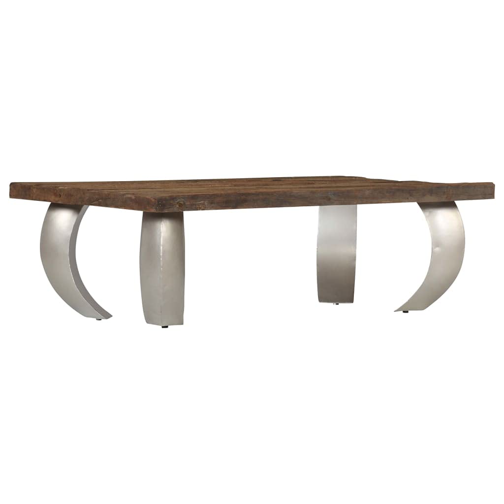 Solid Wood Coffee Table - Reclaimed Wood & Steel Industrial Style - 43.3