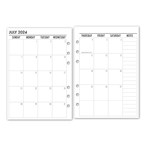 A5 12-Month Planner Refill July 2024 - June 2025 | 5.83