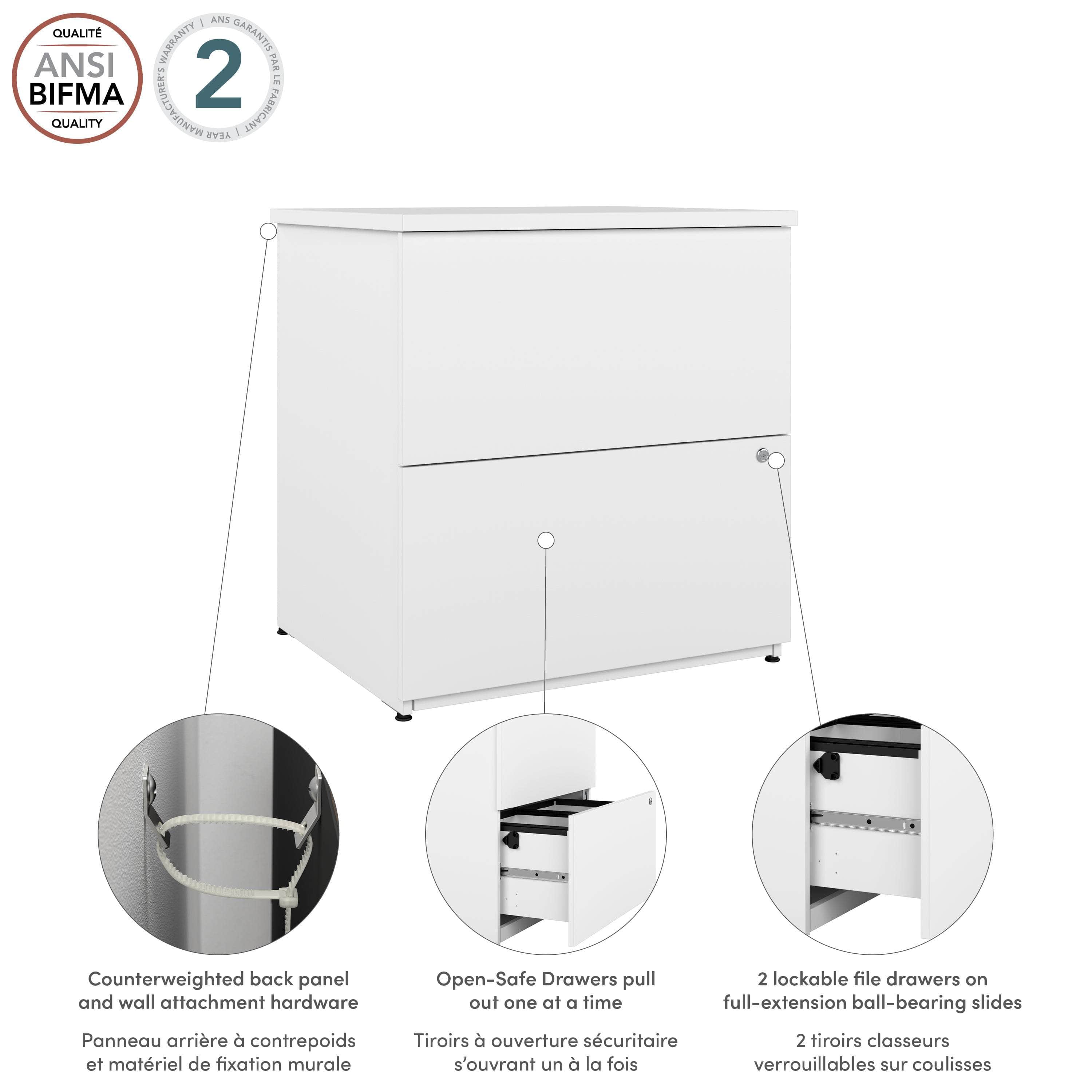 28W Standard 2-Drawer Lateral File Cabinet - 5 Color Options for Office & Home Organization | Durable Metal Filing Cabinet for Documents & Folders