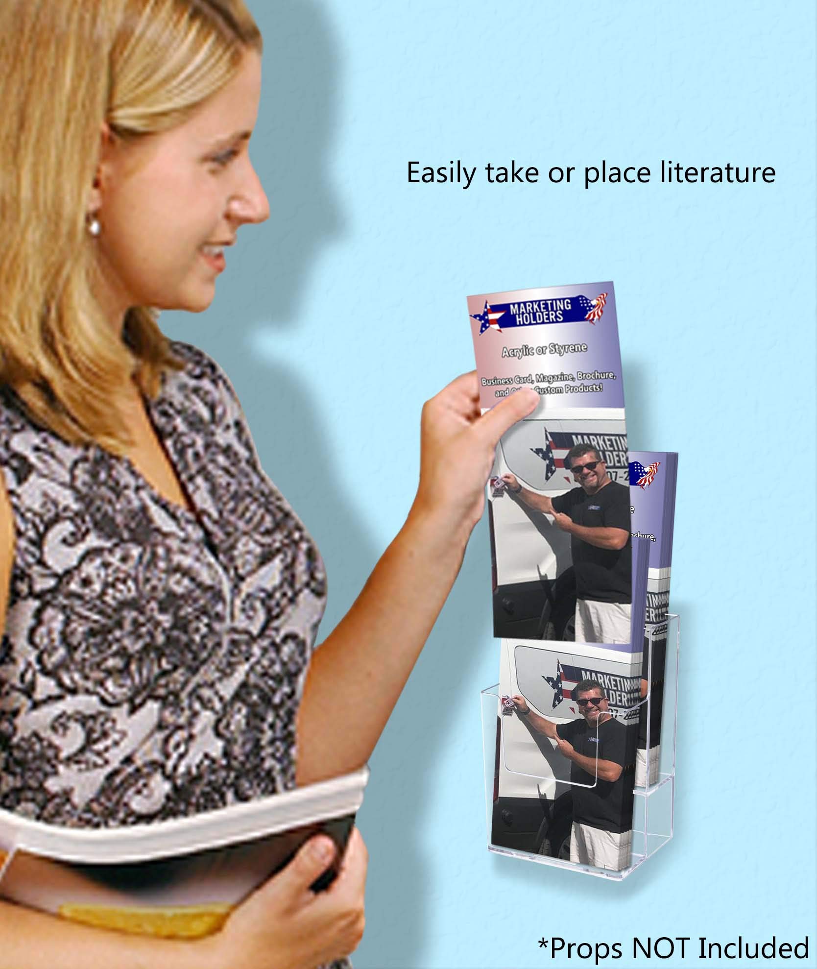2-Tier Brochure Holder Wall Mount or Countertop Display - 4
