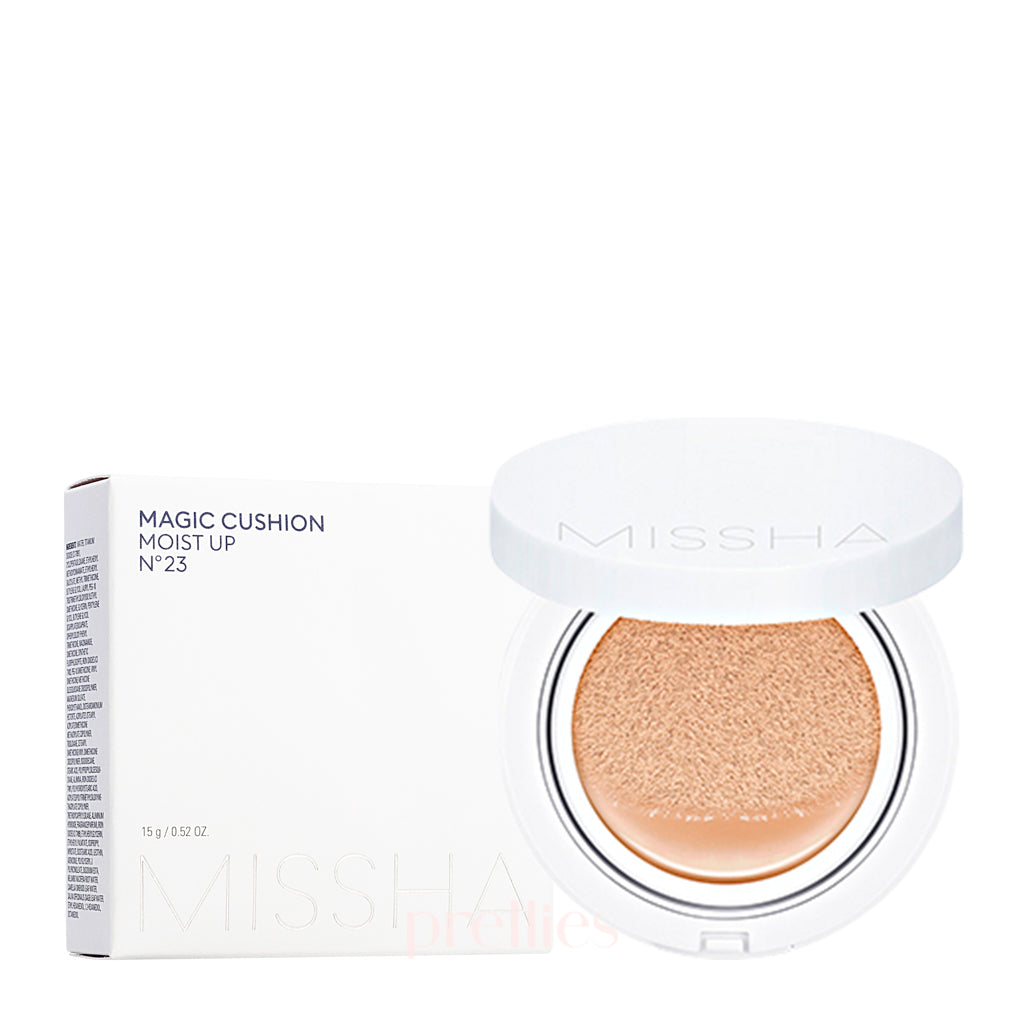 Missha Magic Cushion Moist Up SPF50+/PA+++ Foundation - 15g, No.23 Natural Beige, Hydrating & Sun Protection | Perfect for Daily Makeup & On-The-Go Touch Ups